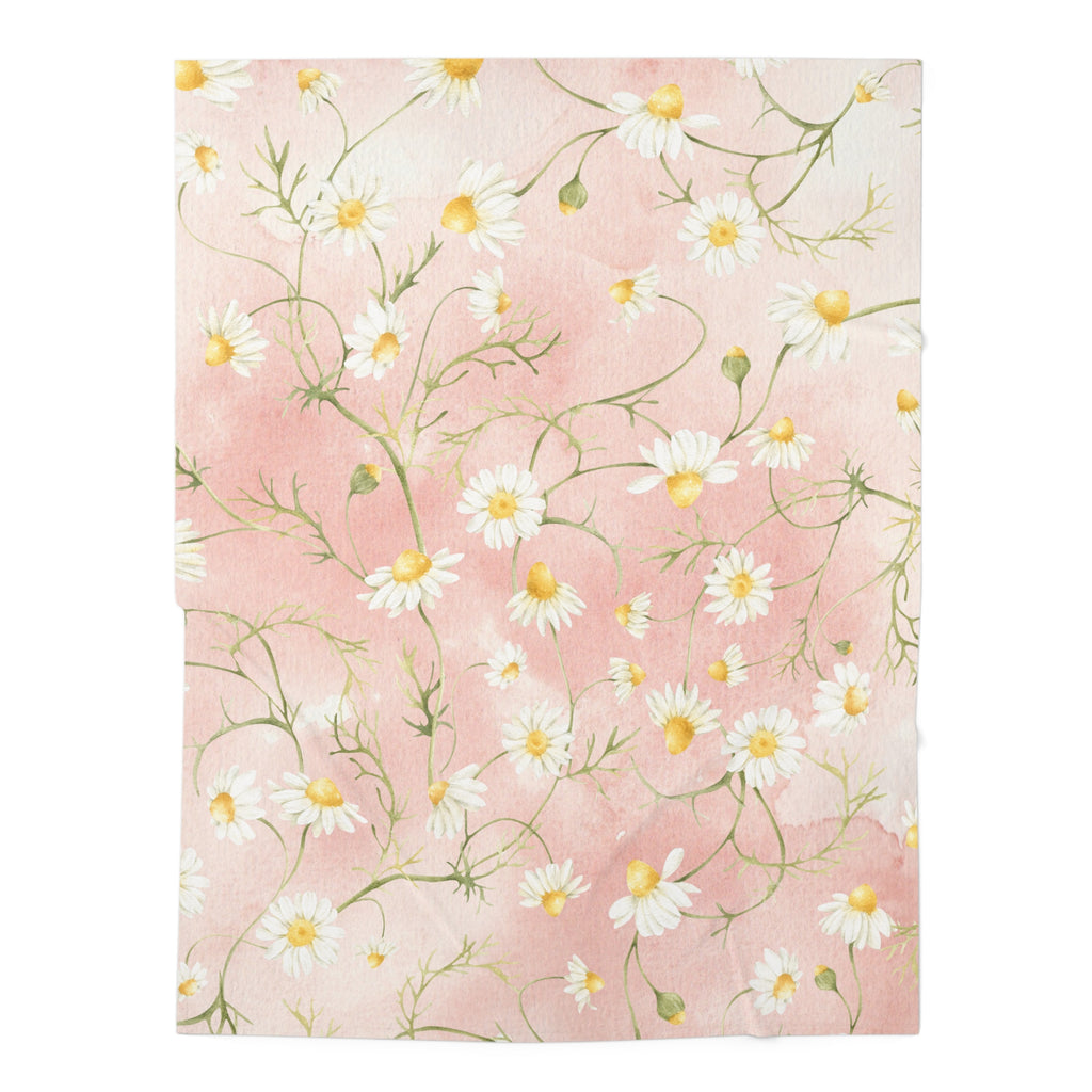 Swaddle Blanket, Pink Daisies Design, Newborn Gift, Baby Shower Present, Floral Nursery Decor