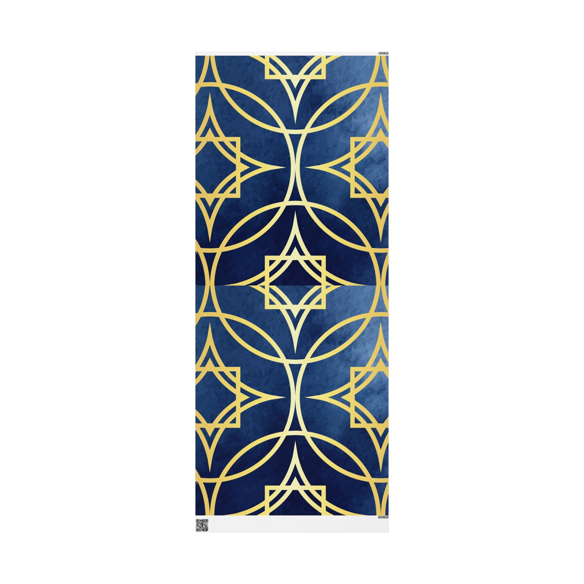 Wrapping Papers - Elegant Navy Blue and Gold Geometric Design