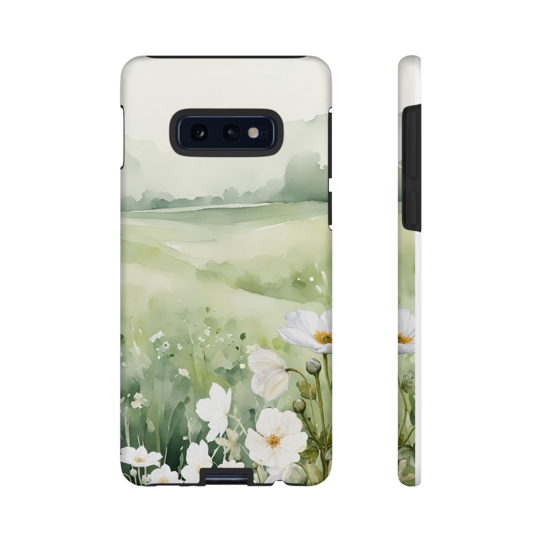Phone Case - Soft Serene Landscape with White Flowers