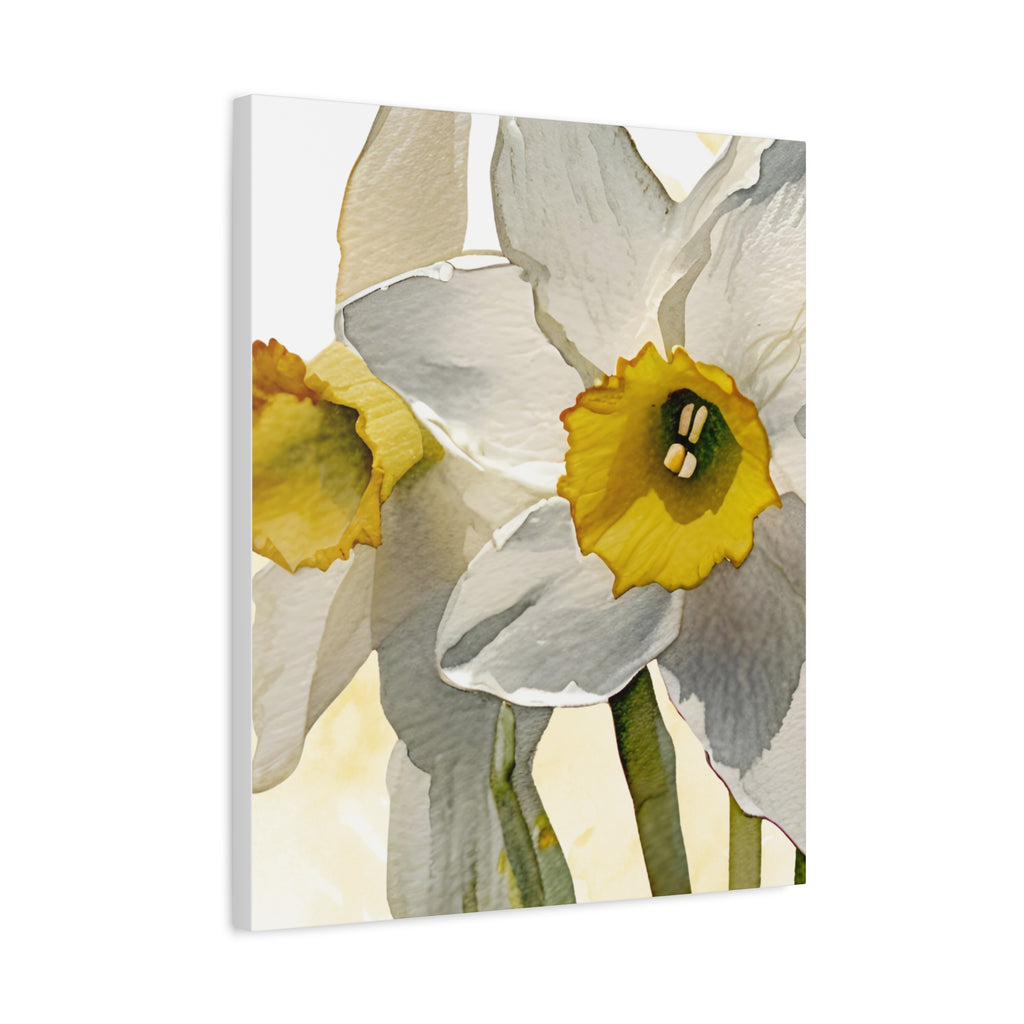 Canvas Print - Watercolor Daffodil 24 x18, 20 x 24, 24 x30