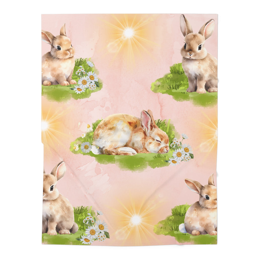 Swaddle Blanket - Vintage Bunny Napping in the Sun Design