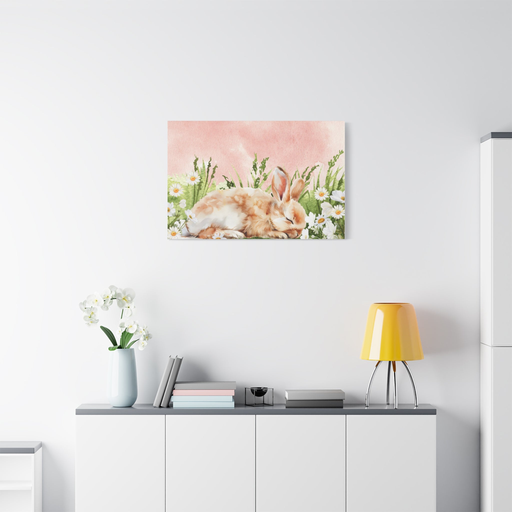 Canvas Print - Baby Bunny Vintage Watercolor Wall Art