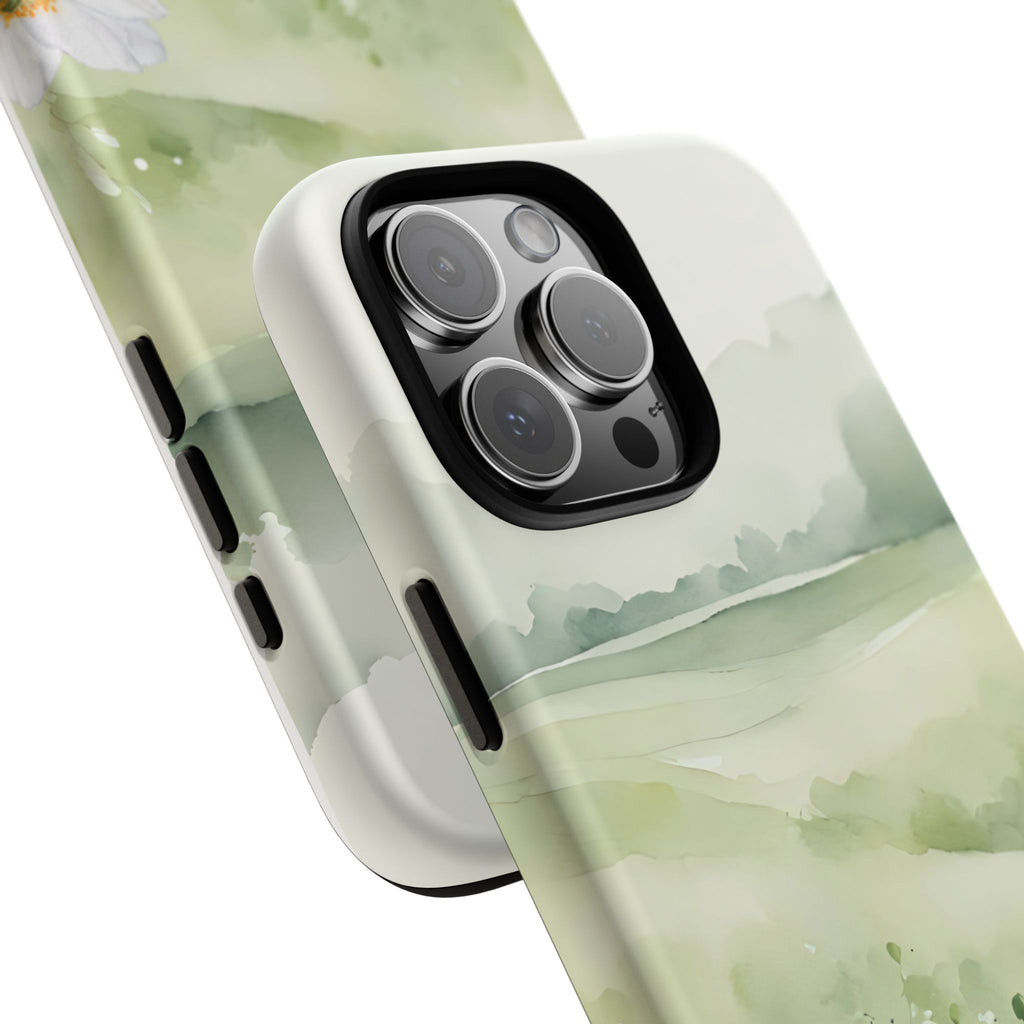 Phone Case - Soft Serene Landscape with White Flowers