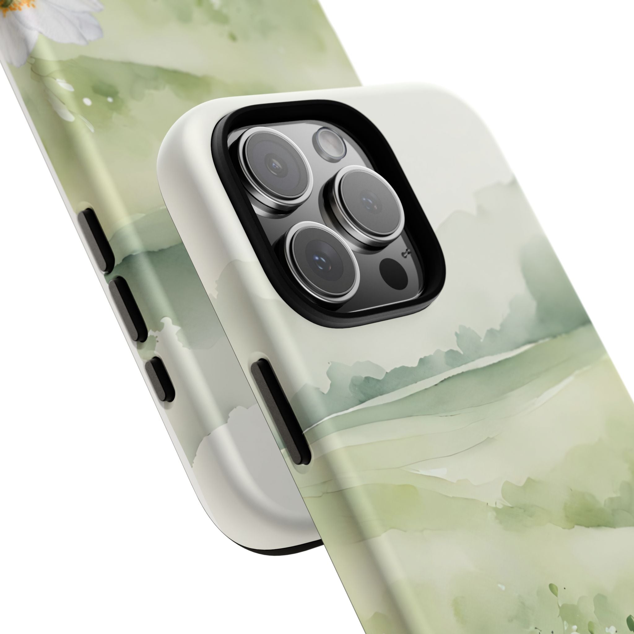 Phone Case - Soft Serene Landscape with White Flowers