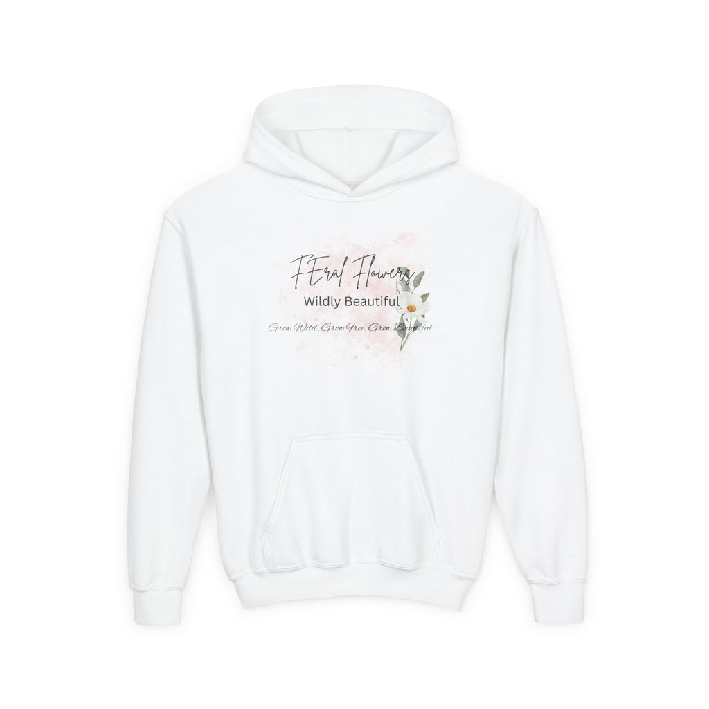 Youth Hoodie — "Feral Flowers" Wildly Beautiful Floral Graphic Sweatshirt
