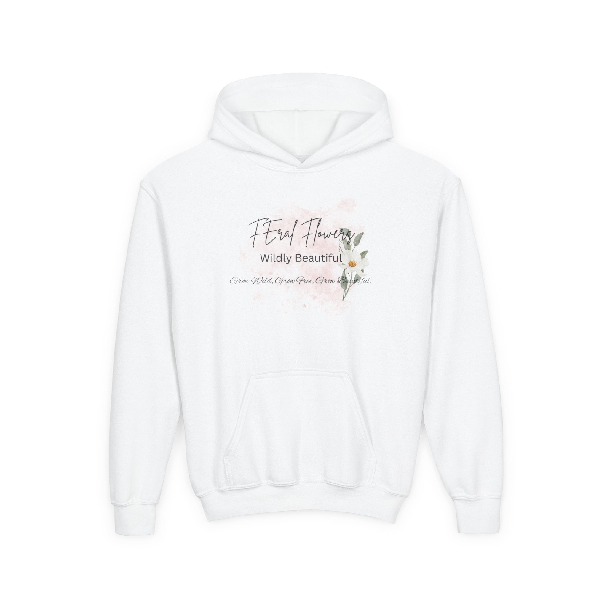 Youth Hoodie — "Feral Flowers" Wildly Beautiful Floral Graphic Sweatshirt