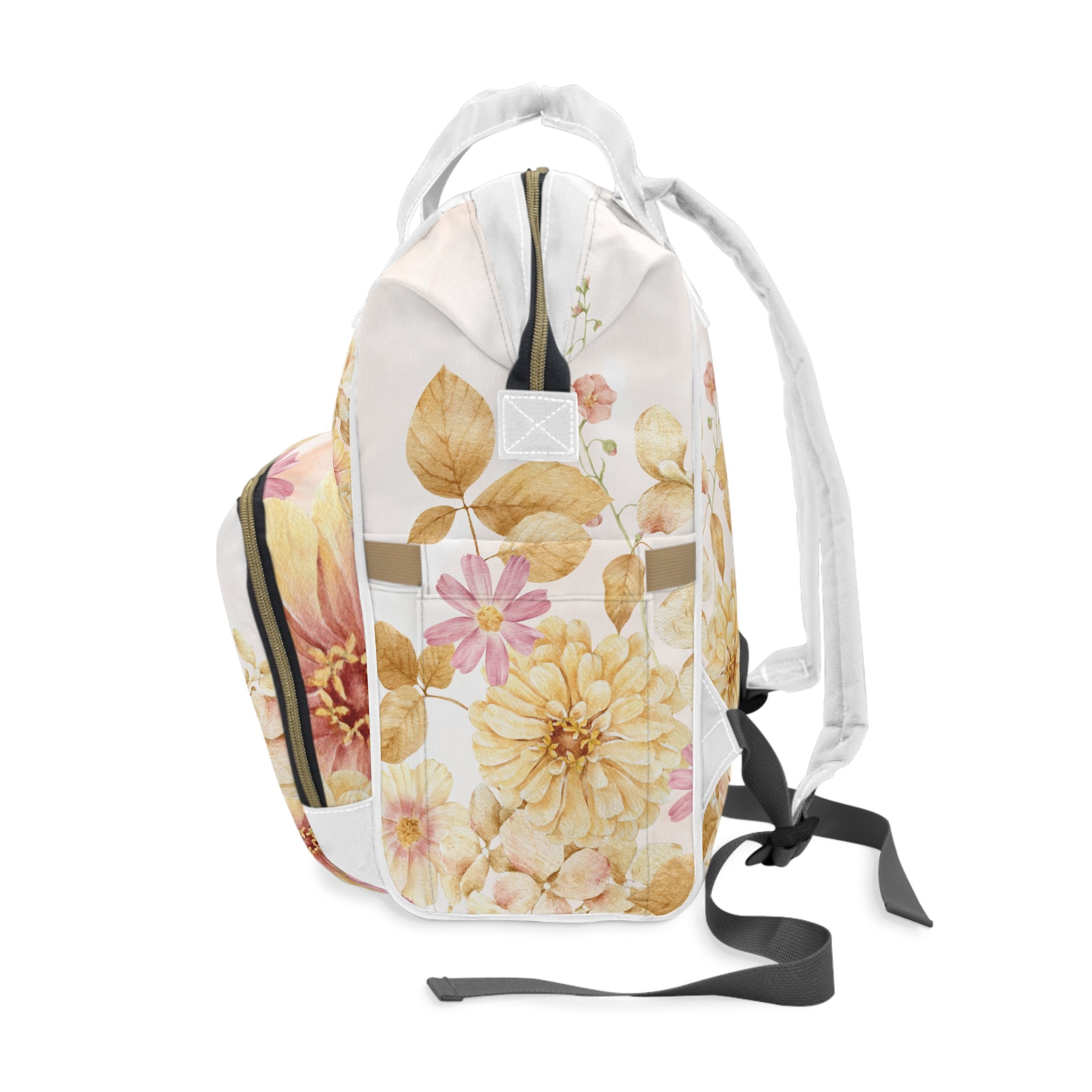Diaper Backpack - Vintage Peach and Floral Design