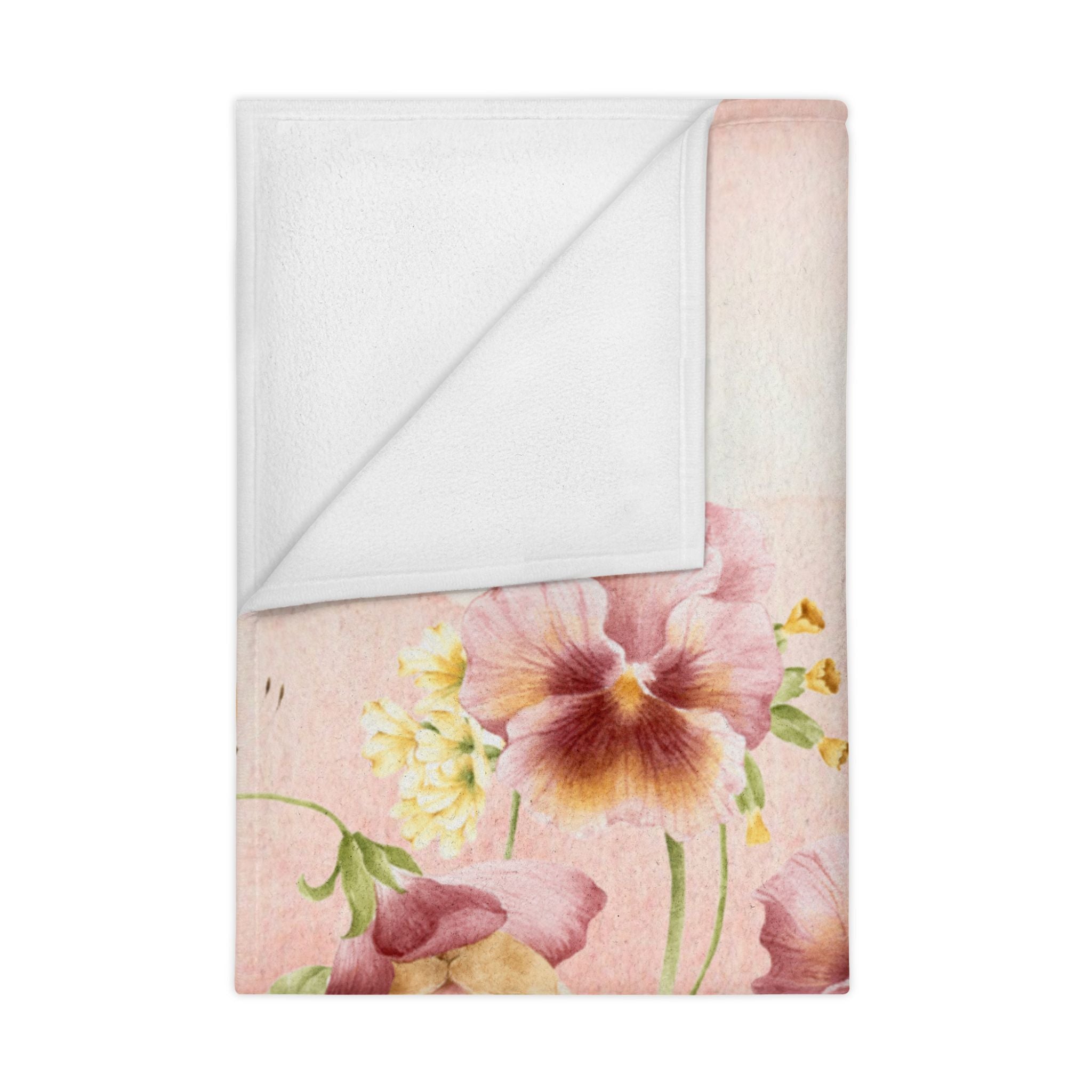 Bunnies and Butterflies Toddler Blanket | Floral Pink Nursery Blanket