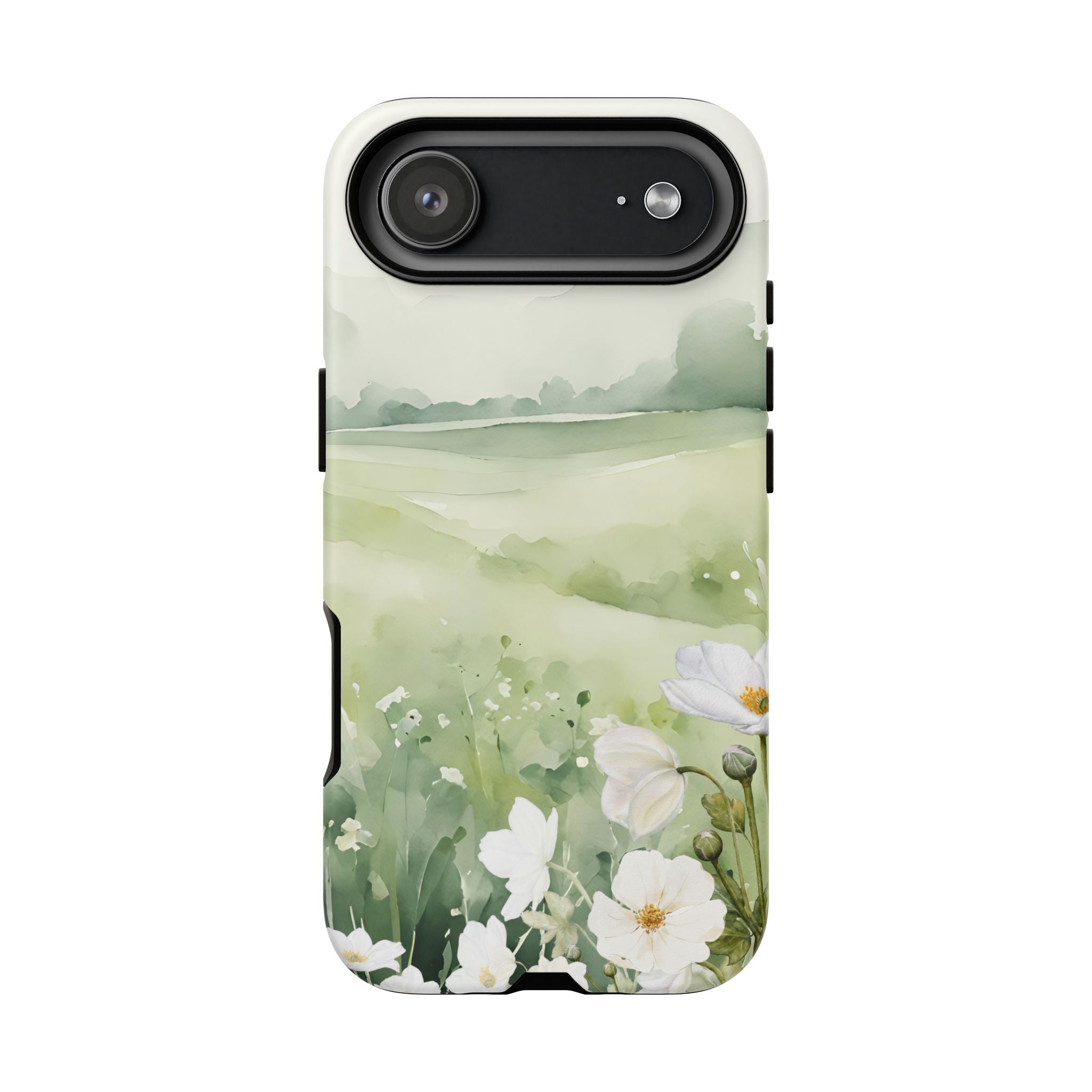 Phone Case - Soft Serene Landscape with White Flowers
