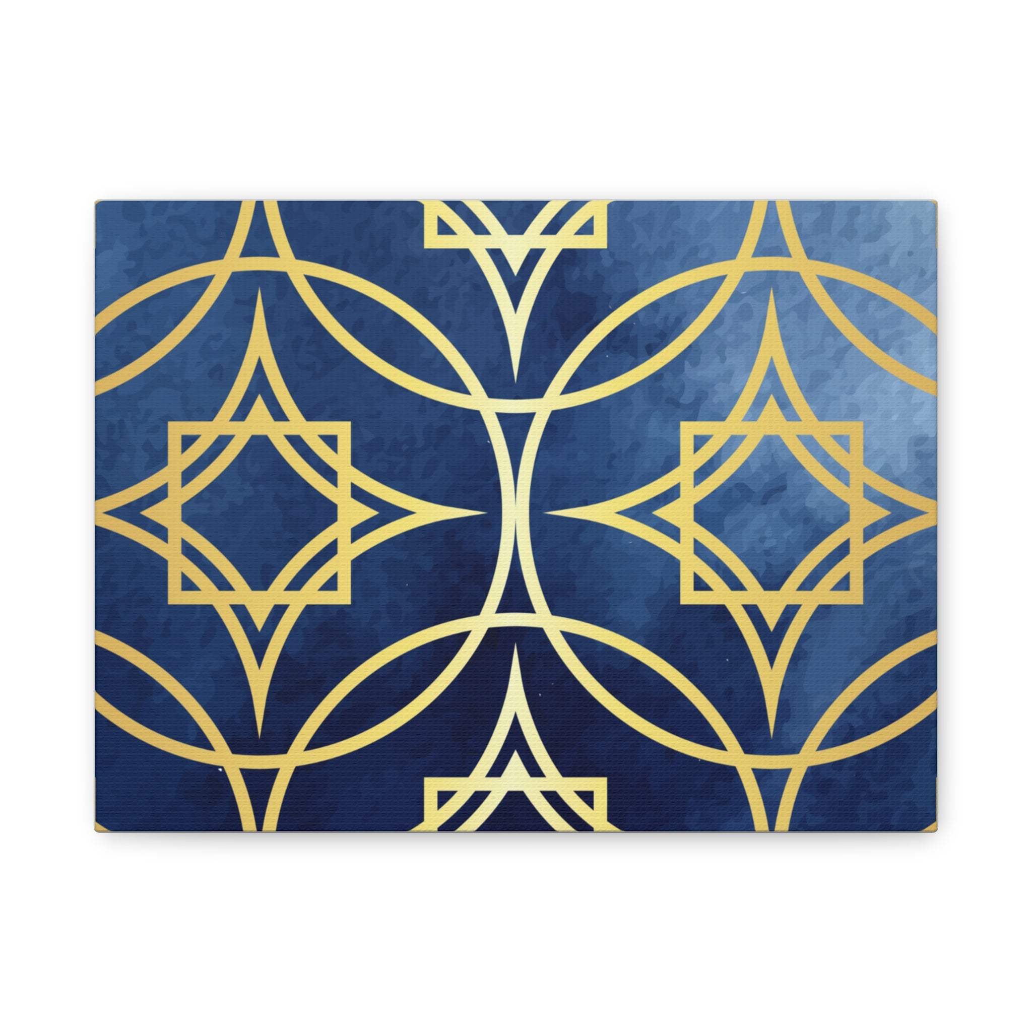 Elegant Blue and Gold Geometric Canvas Wall Art 12 x9, 11x14