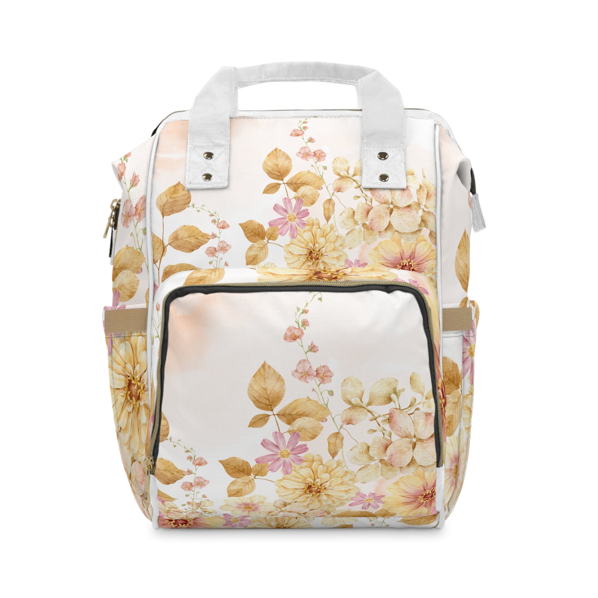 Diaper Backpack - Vintage Peach and Floral Design