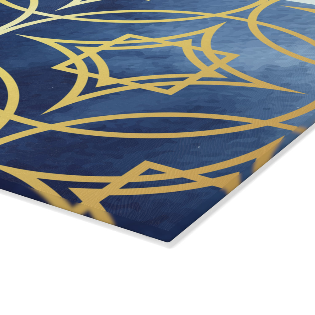 Elegant Geometric Glass Cutting Board - Perfect for Entertaining and Gift-Giving
