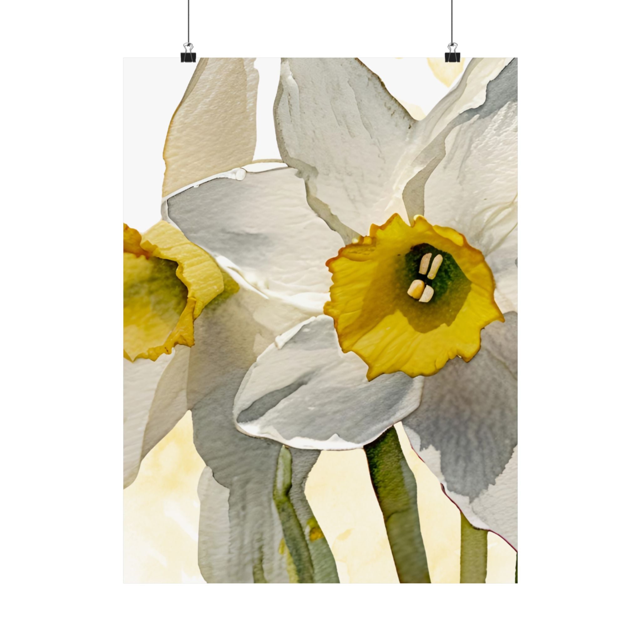 Vertical Poster - Watercolor Daffodils multiple sizes