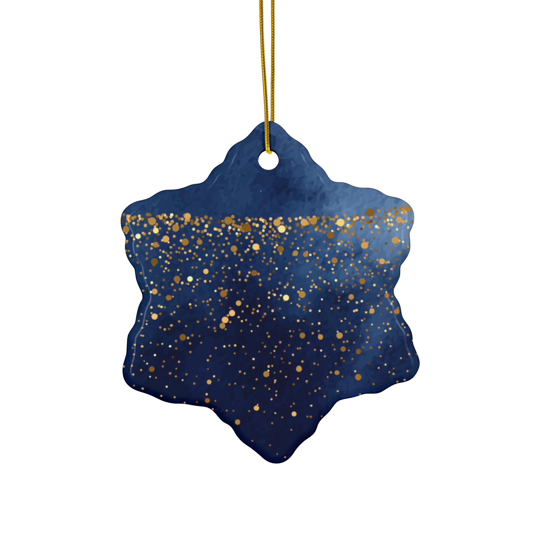 Ceramic Ornament - Elegant Navy Blue and Gold