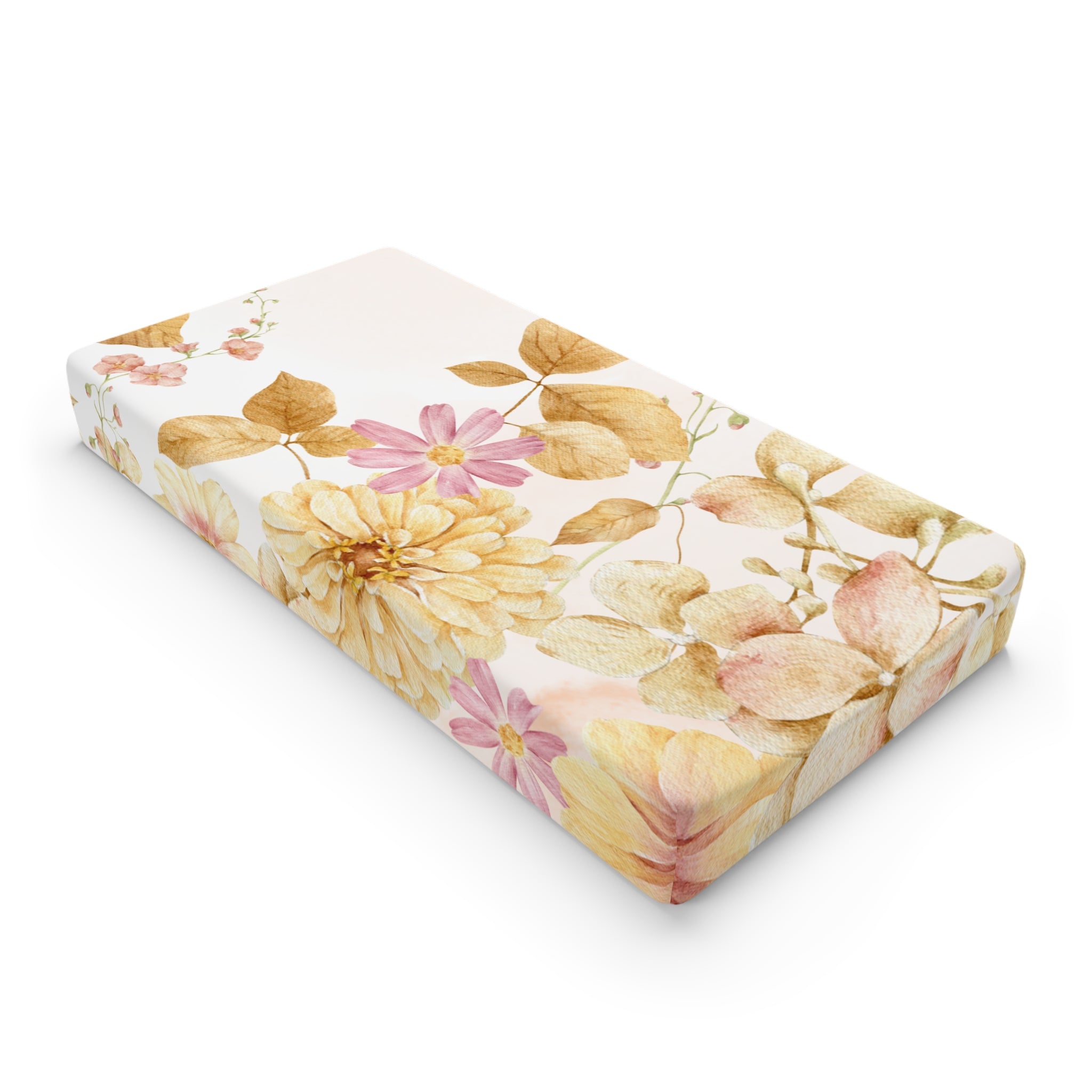 Floral Baby Changing Pad Cover - Soft Cotton for Stylish Nursery Decor