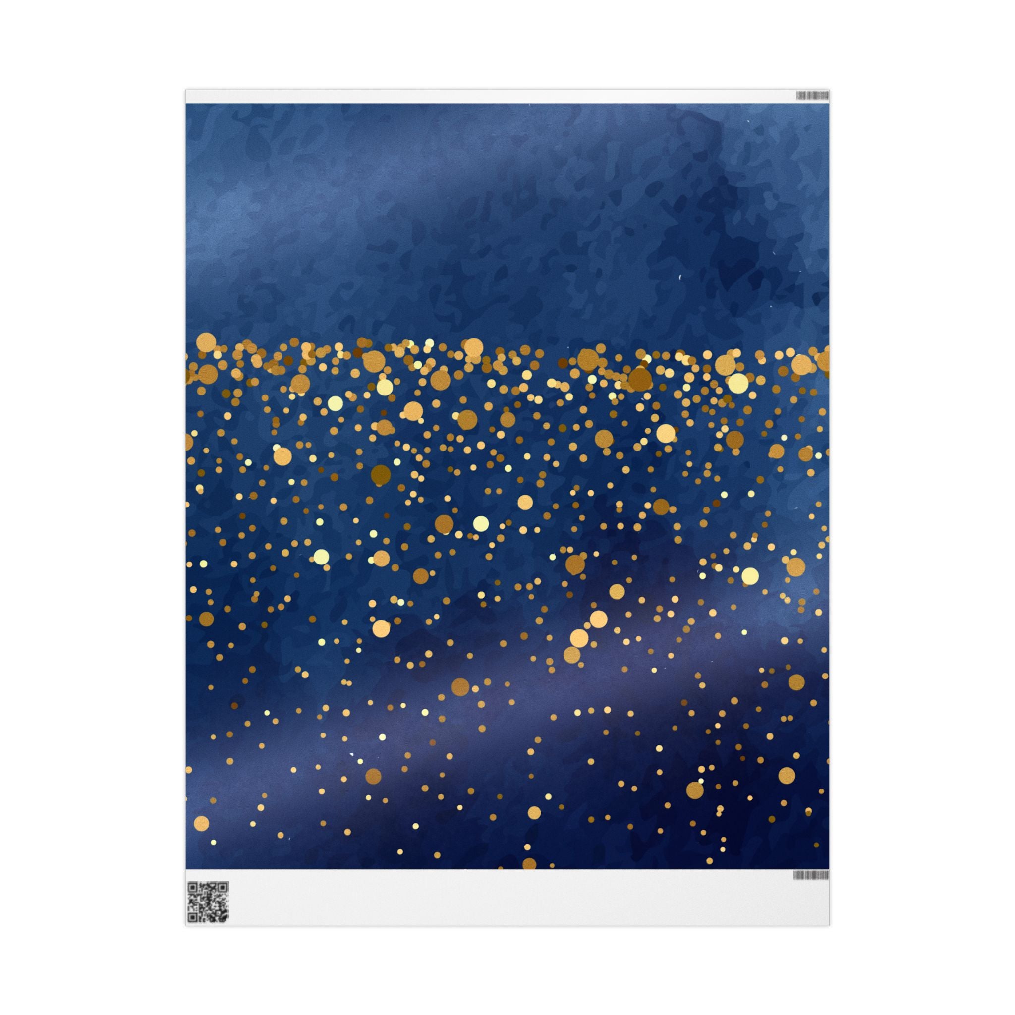 Elegant Blue and Gold Dotted Wrapping Paper Roll