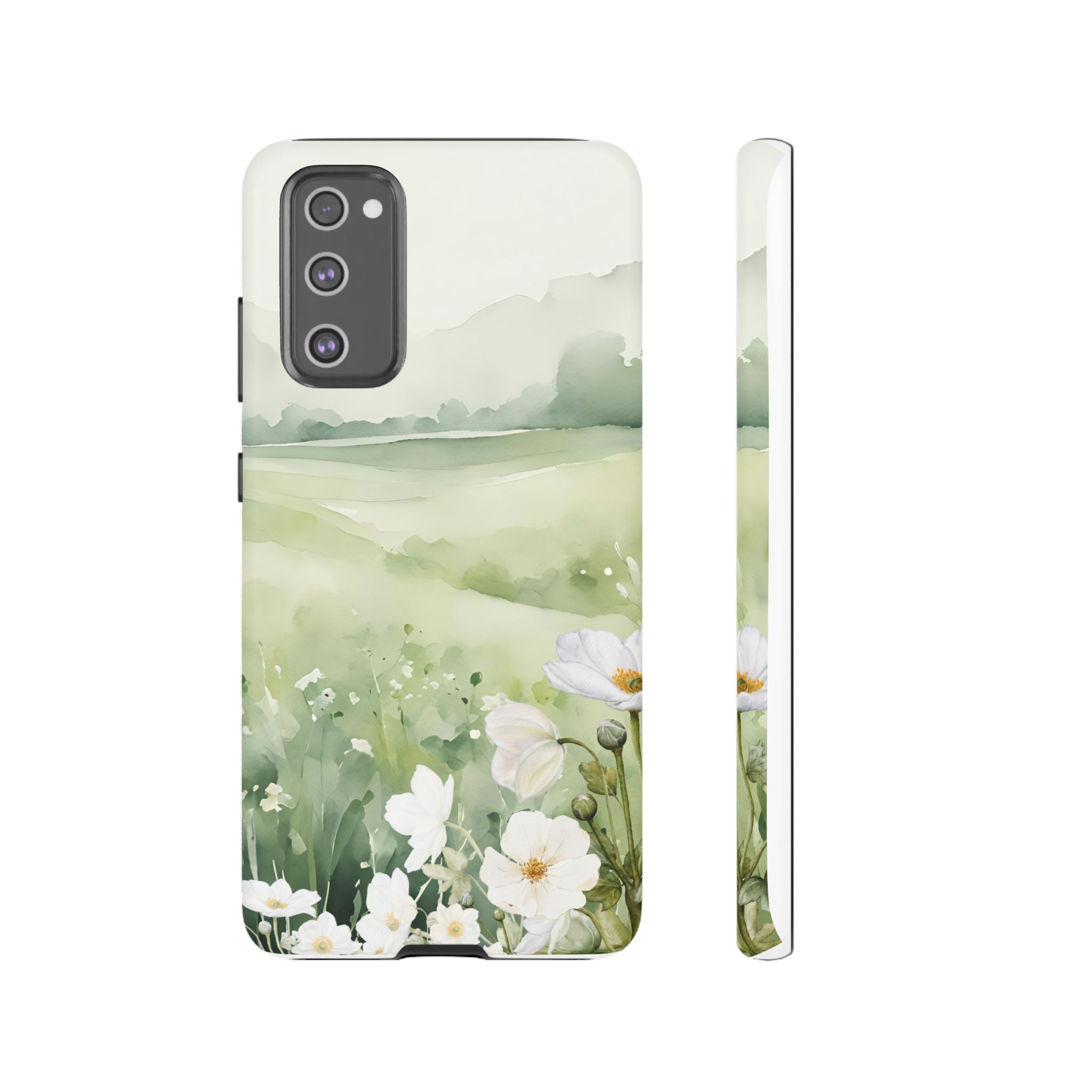 Phone Case - Soft Serene Landscape with White Flowers