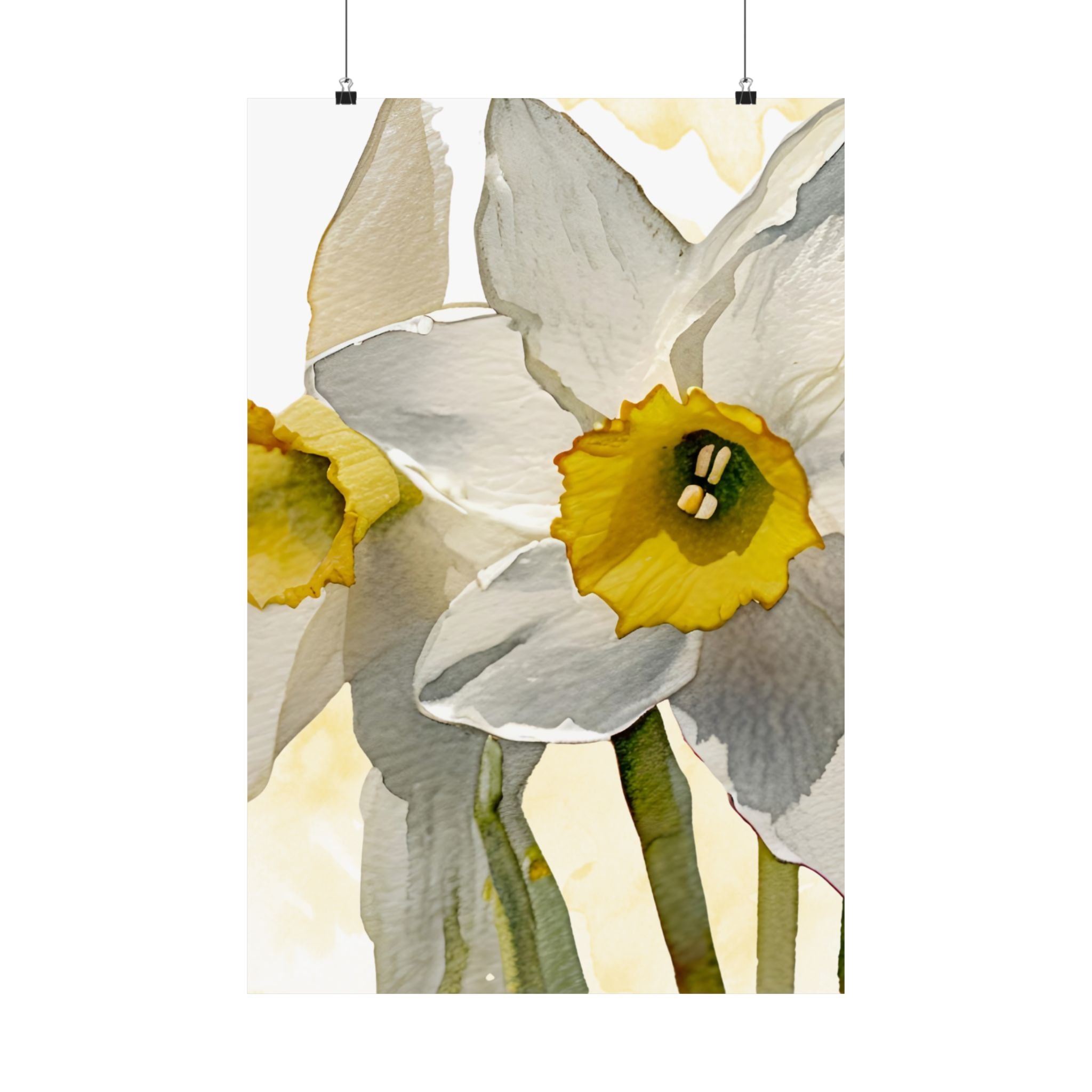 Vertical Poster - Watercolor Daffodils multiple sizes