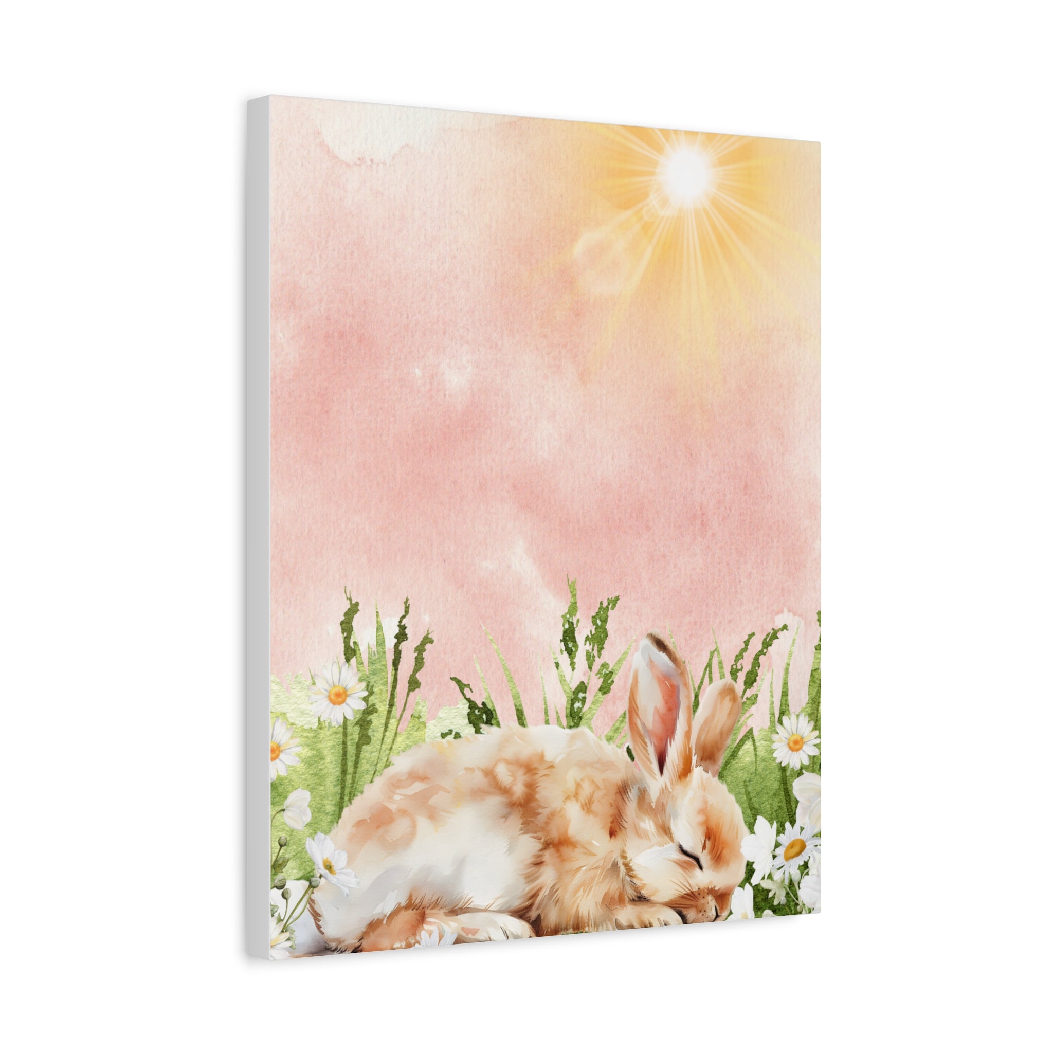 Canvas Print - Vintage Baby Bunny Watercolor
