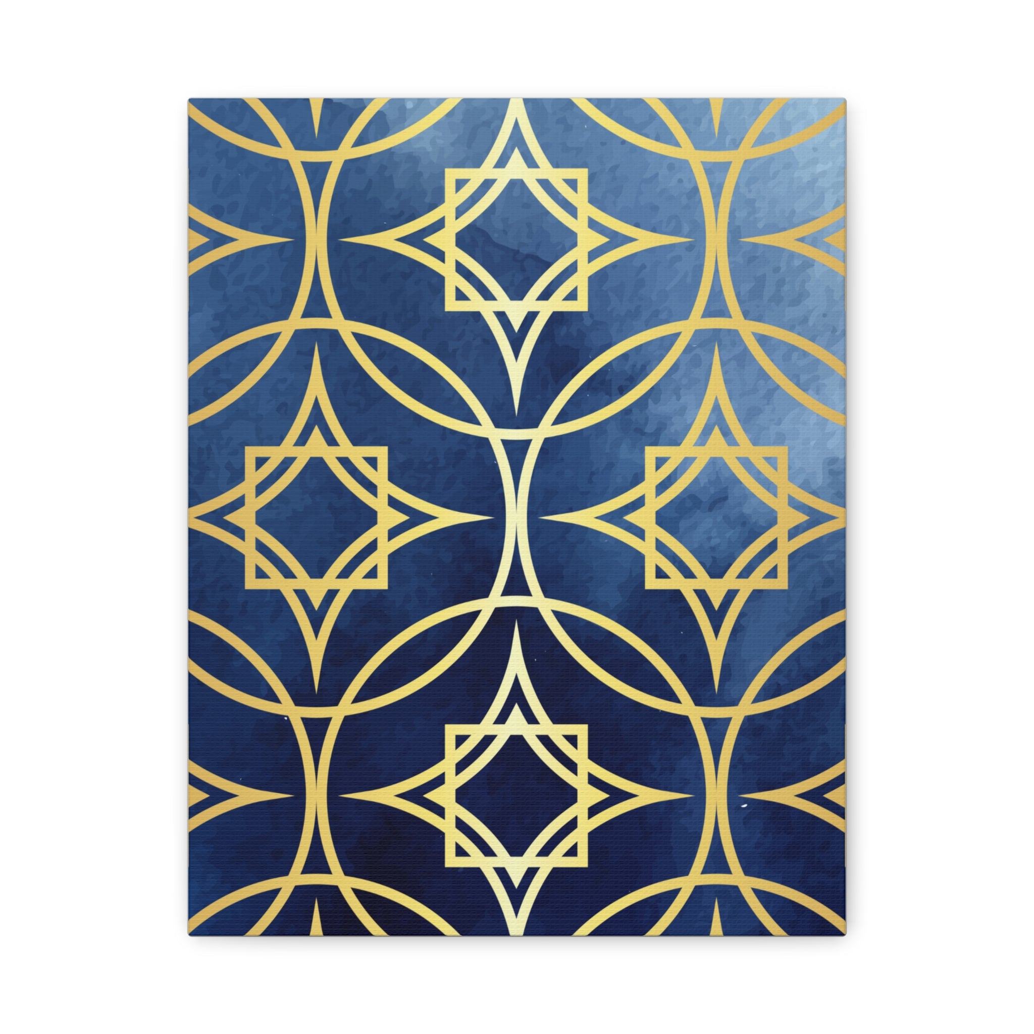 Elegant Blue and Gold Geometric Canvas Wall Art 12 x9, 11x14