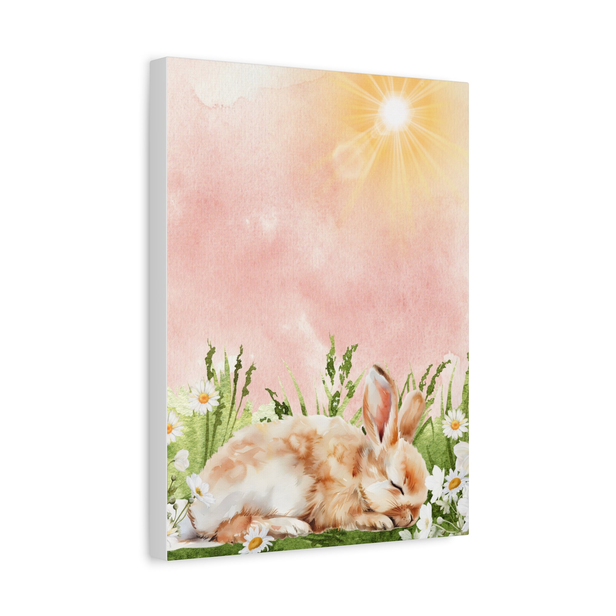 Canvas Print - Vintage Baby Bunny Watercolor
