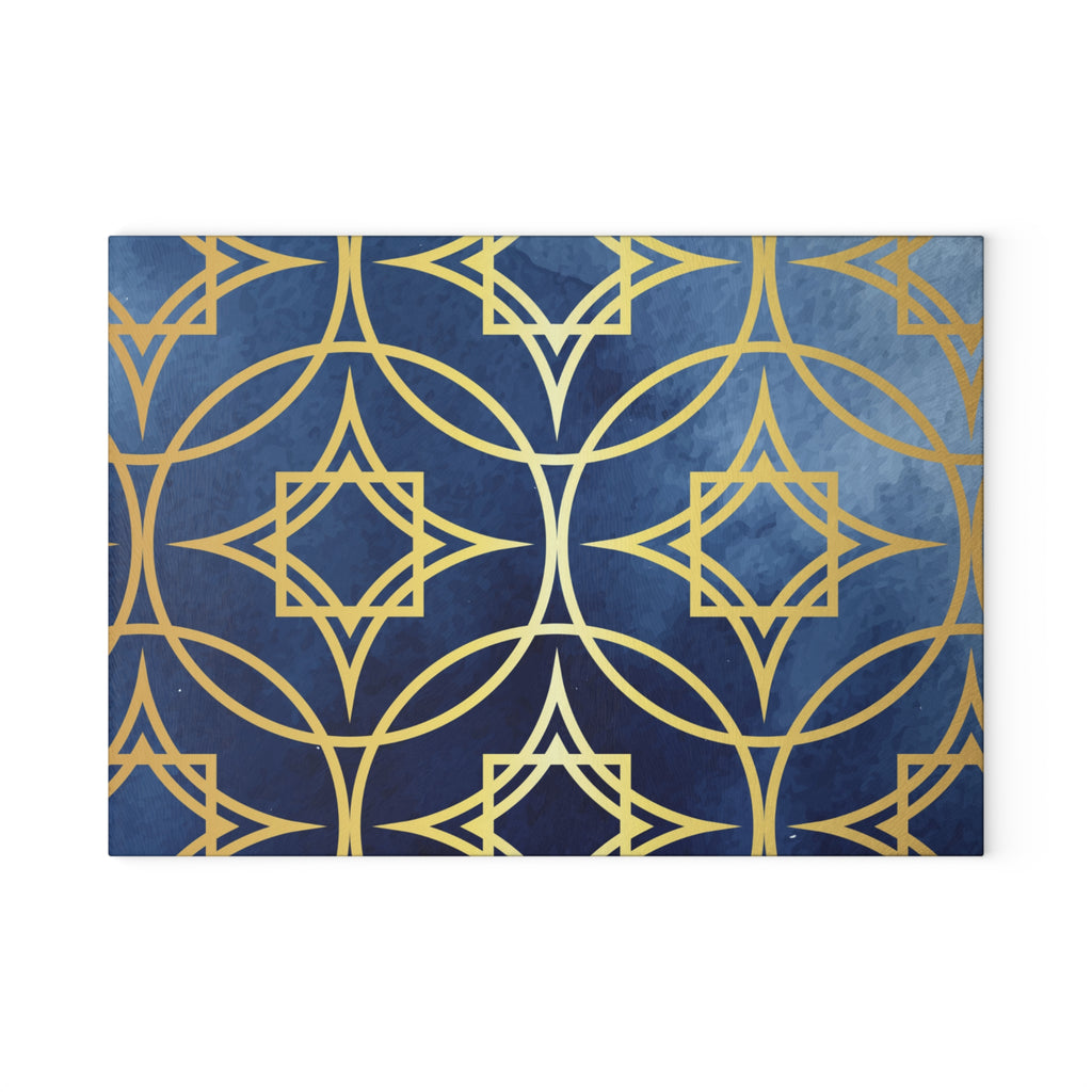 Elegant Geometric Glass Cutting Board - Perfect for Entertaining and Gift-Giving