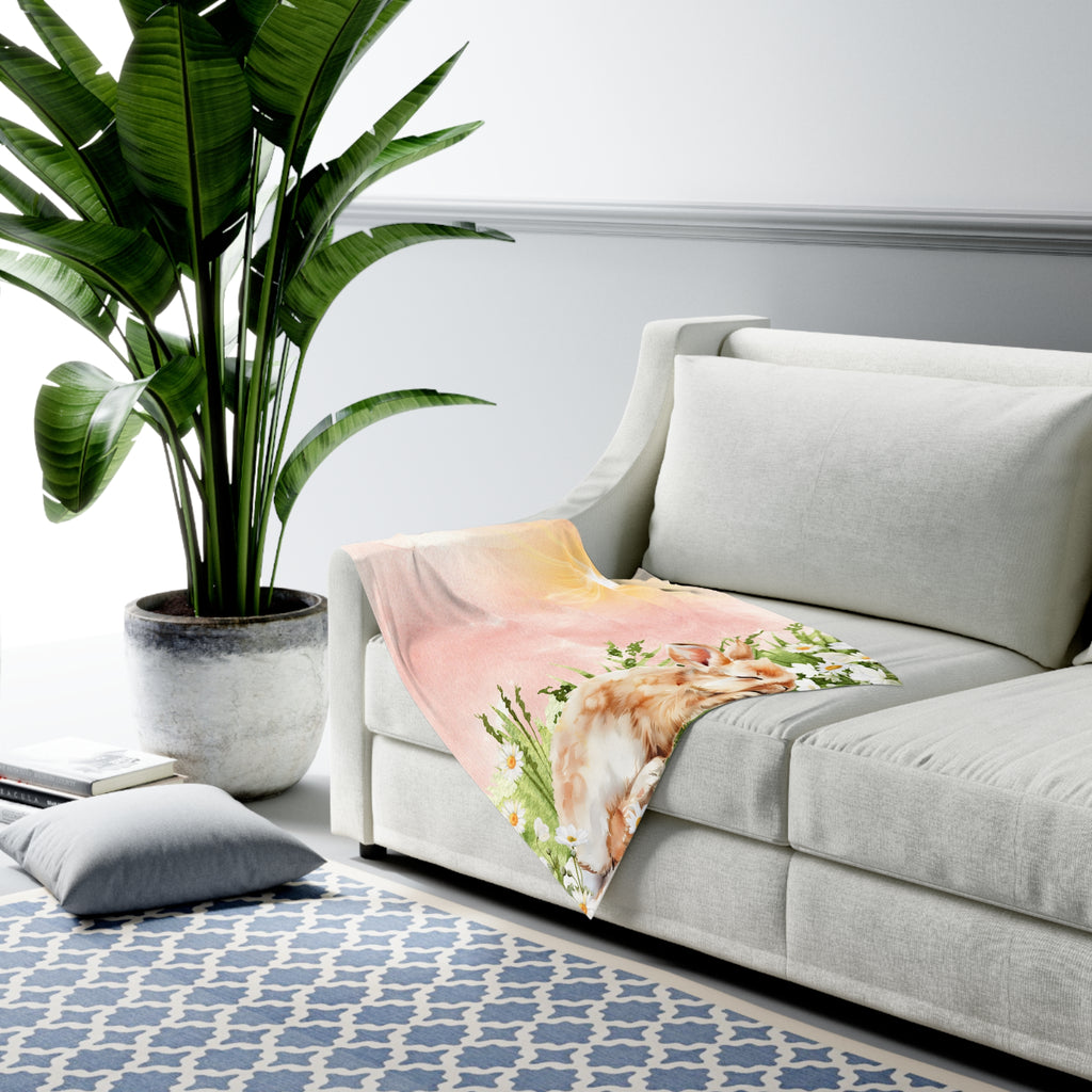 Swaddle Blanket - Sweet Baby Bunny Vintage Vibe Design