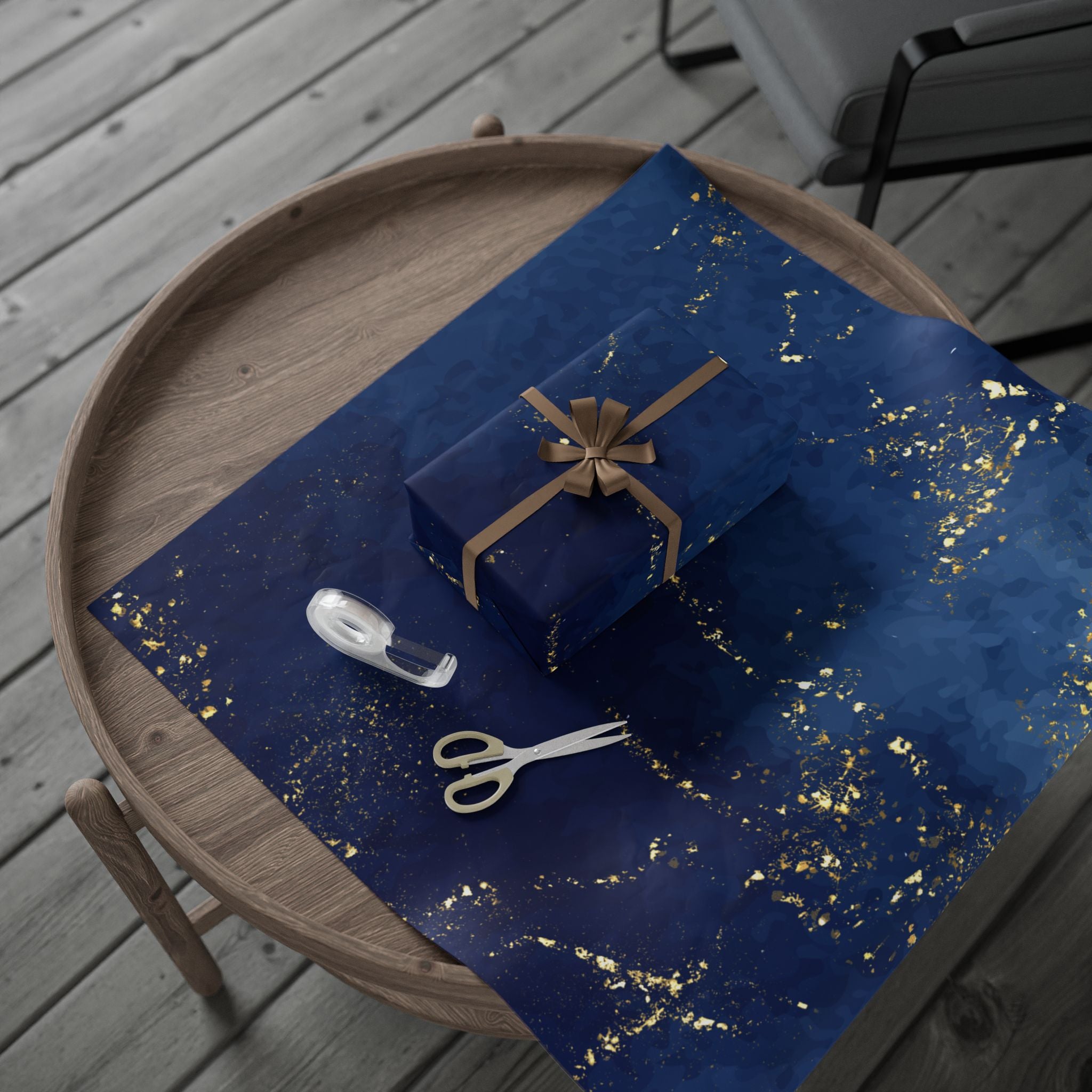 Elegant Gold-Accented Wrapping Paper for Special Occasions