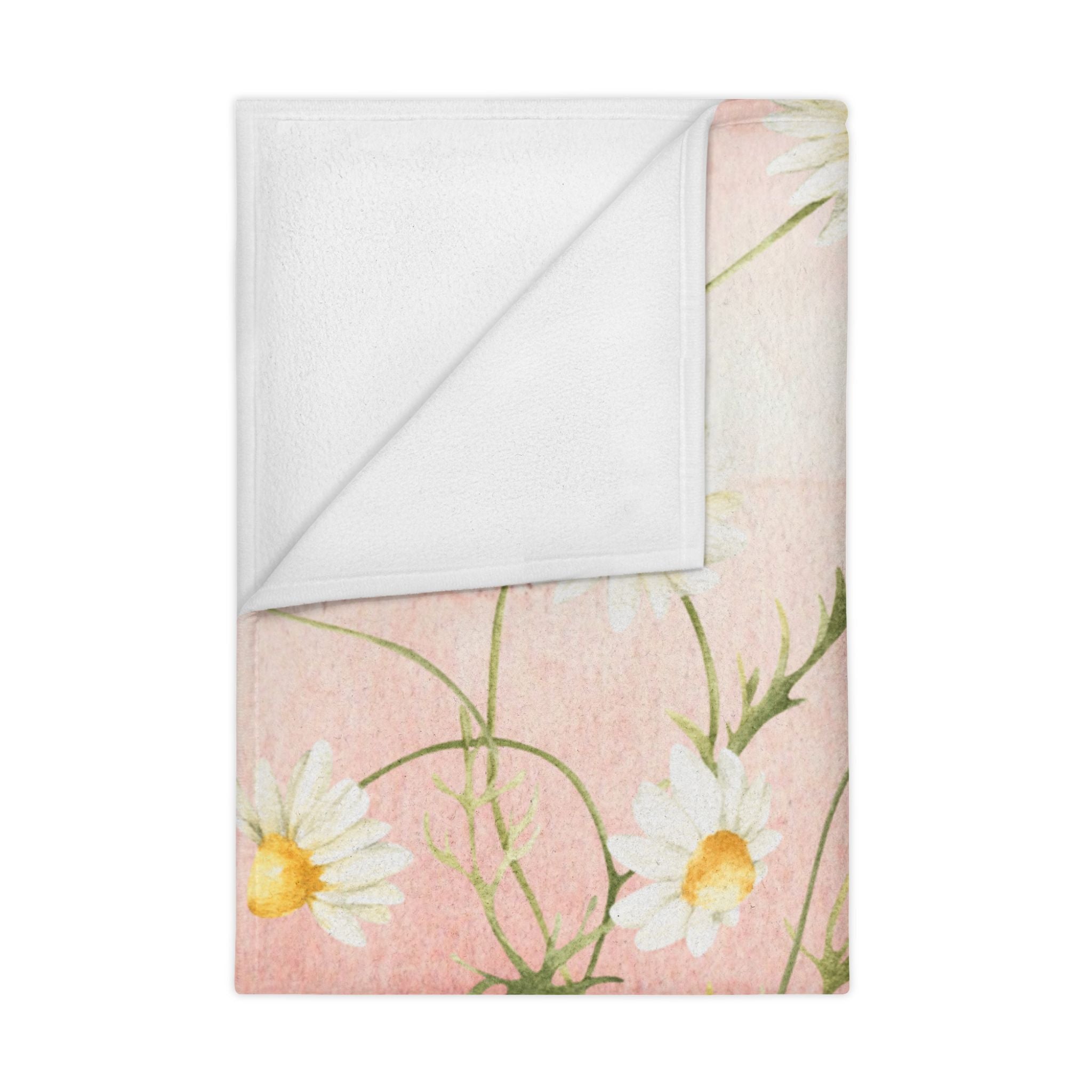 Toddler Blanket - Vintage Sweet Daisies on Soft Pink Watercolor Background, Nursery Decor, Baby Shower Gift, Kids Bedding, Floral Throw