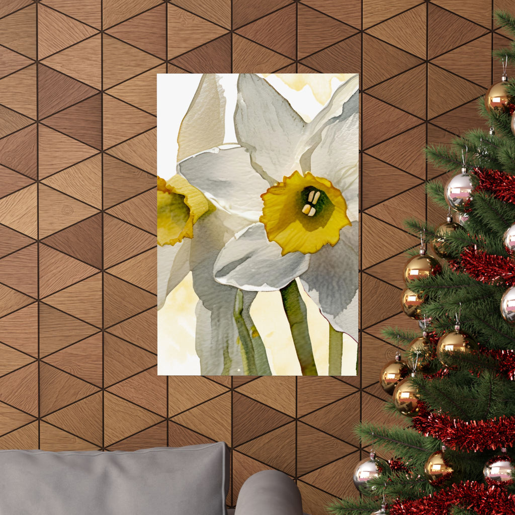Vertical Poster - Watercolor Daffodils multiple sizes