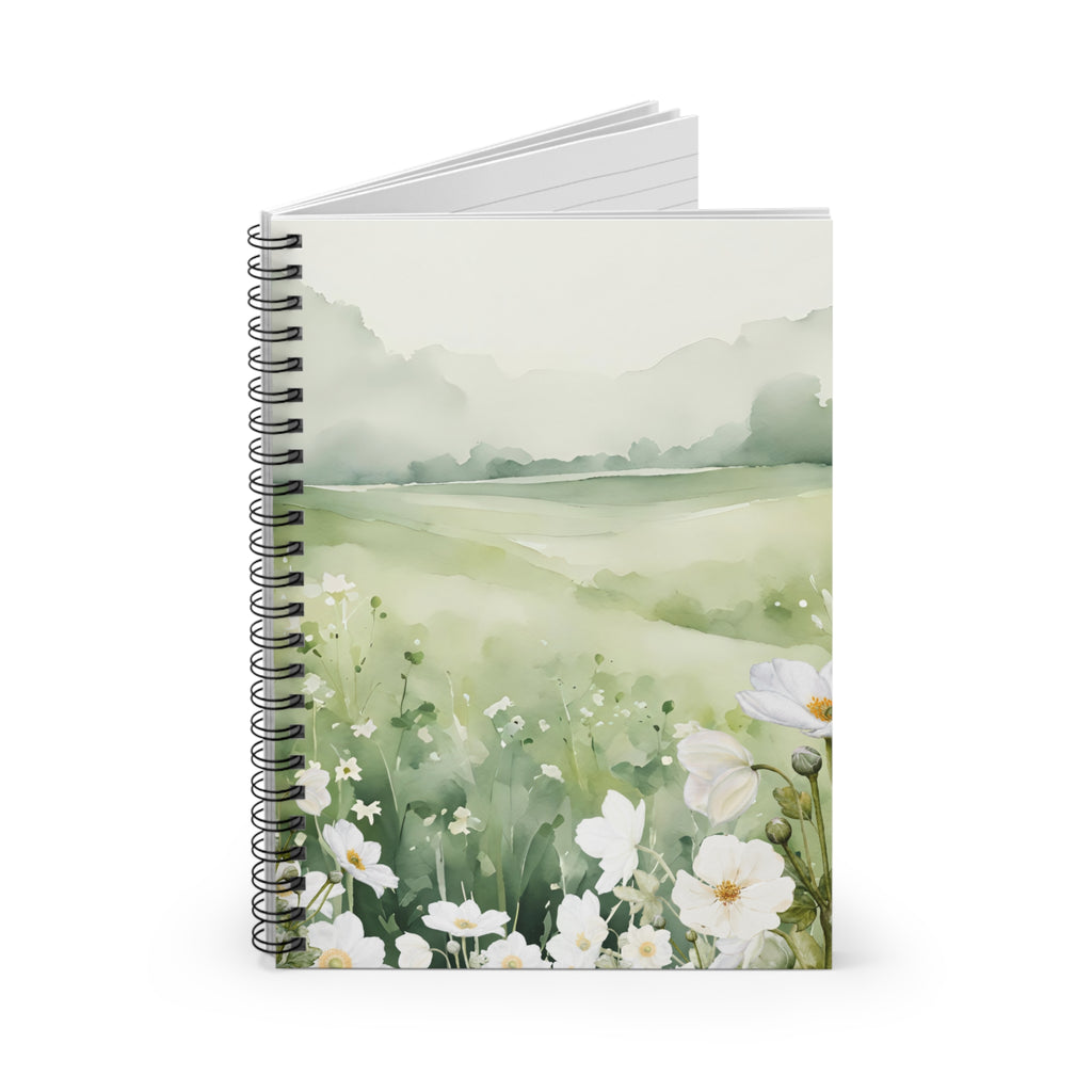 Elegant Floral Spiral Notebook - Ruled Lines | Journal for Nature Lovers, Gift for Students, Art Sketchbook, Writing Diary