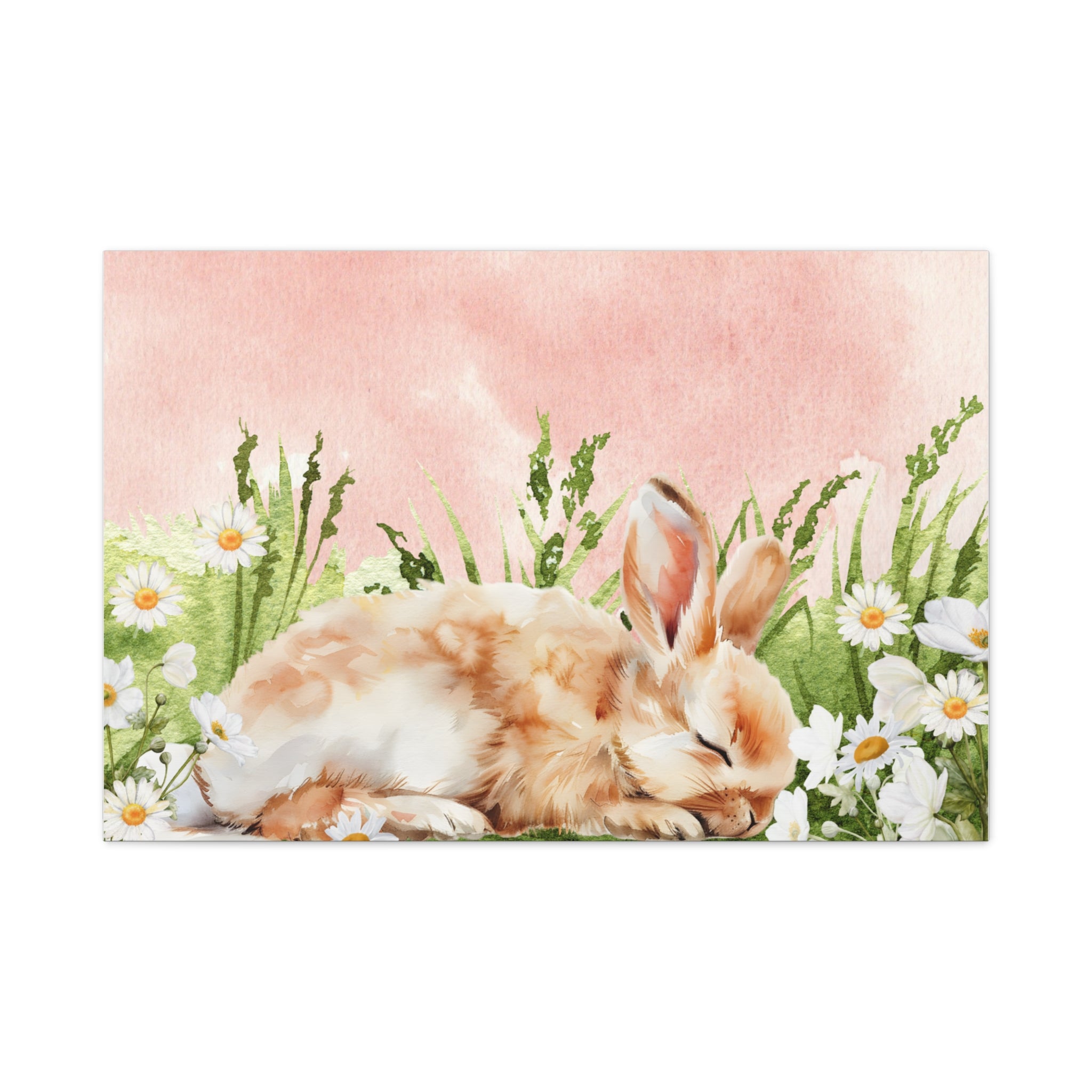 Canvas Print - Baby Bunny Vintage Watercolor Wall Art