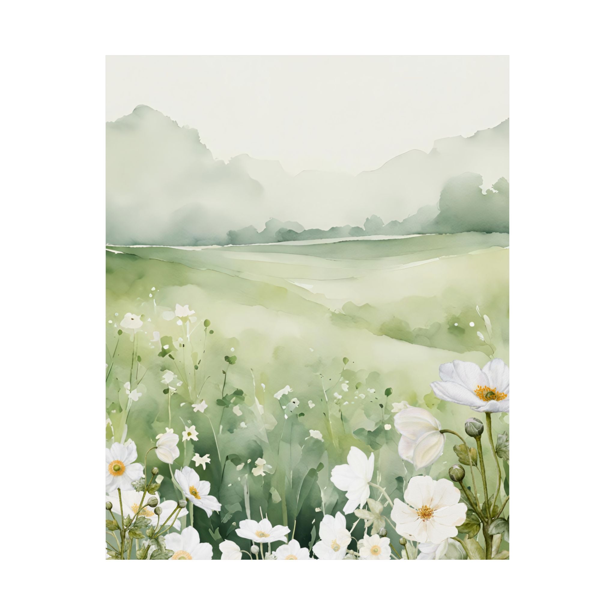 Serene Floral Matte Poster, Botanical Wall Art, Nature Decor, Gift for Nature Lovers, Home Aesthetic 8 x 10, 10 x13