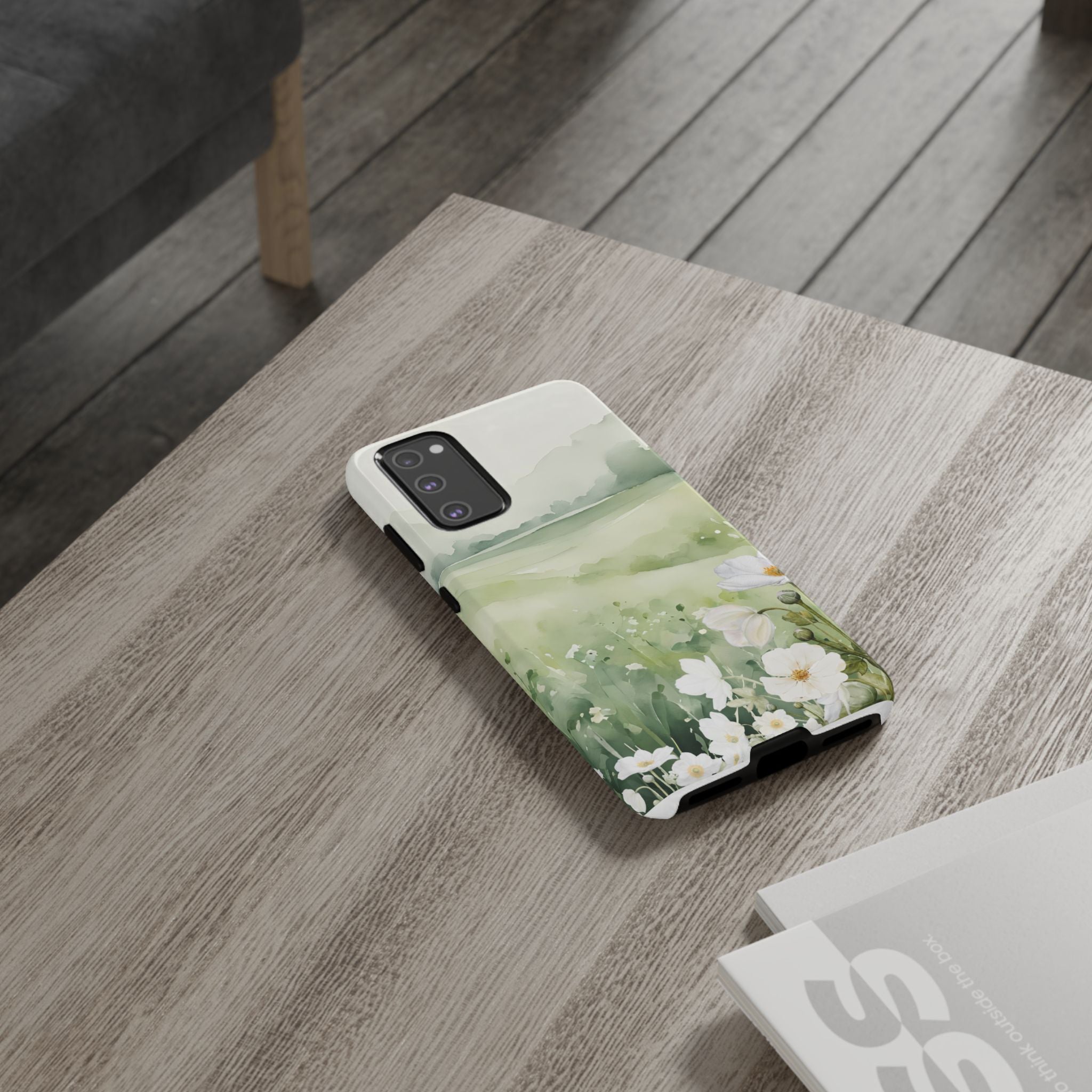 Phone Case - Soft Serene Landscape with White Flowers