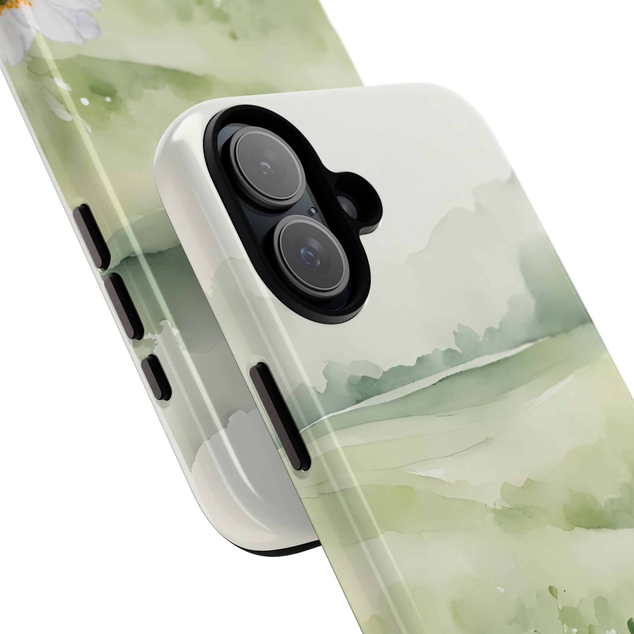 Phone Case - Soft Serene Landscape with White Flowers