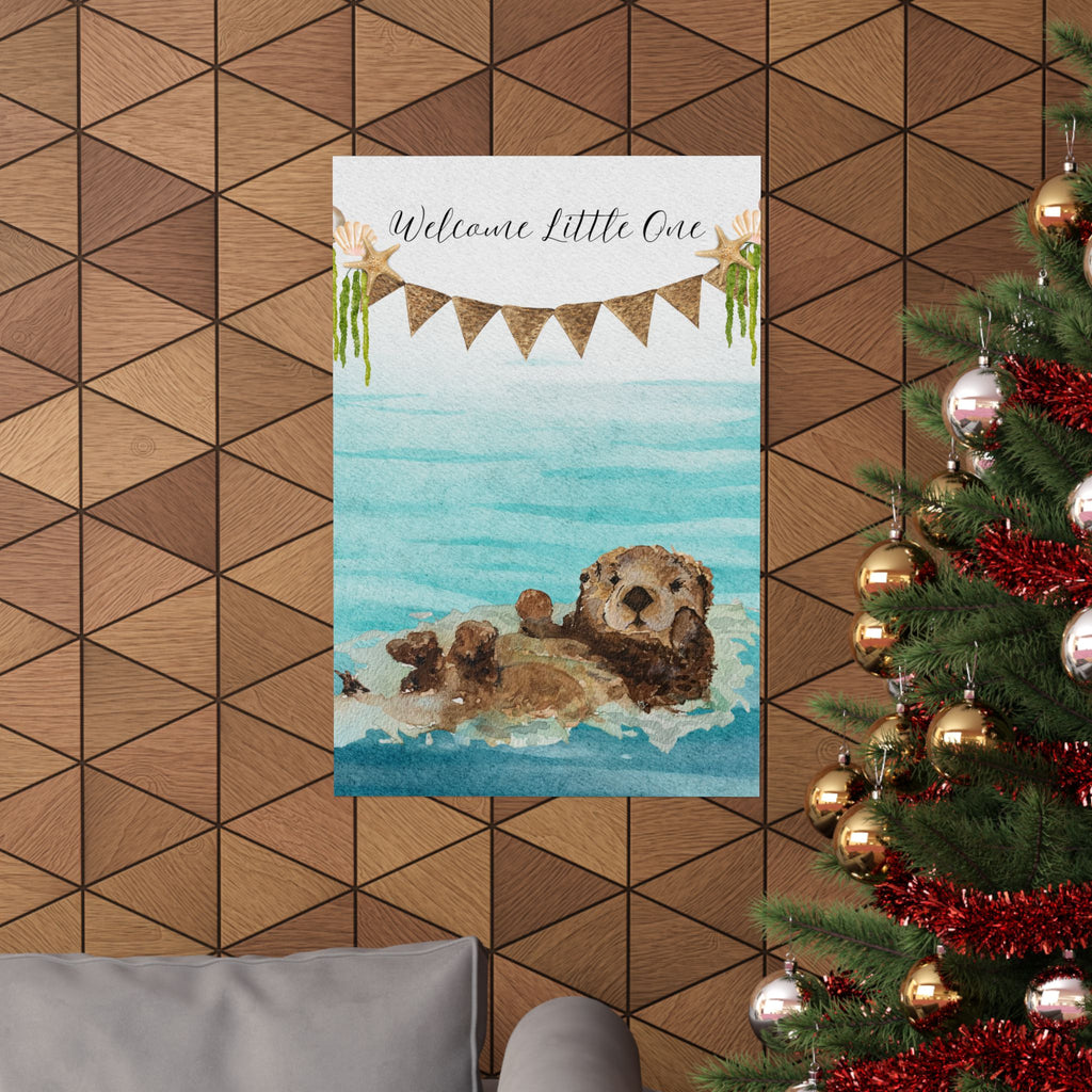 Vertical Poster - Sweet Little Sea Otter Nursery Decor 18 x 24, 20 x 30, 24 x 36