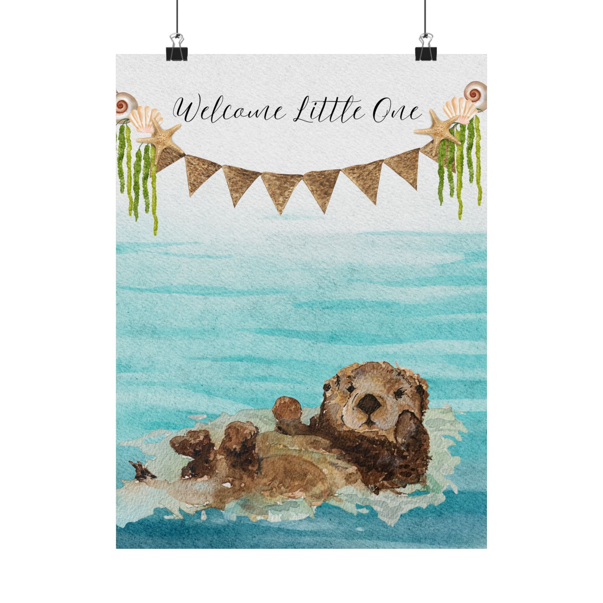 Vertical Poster - Otter Welcome for Little Ones 8 x 10, 11 x 14, 12 x 16