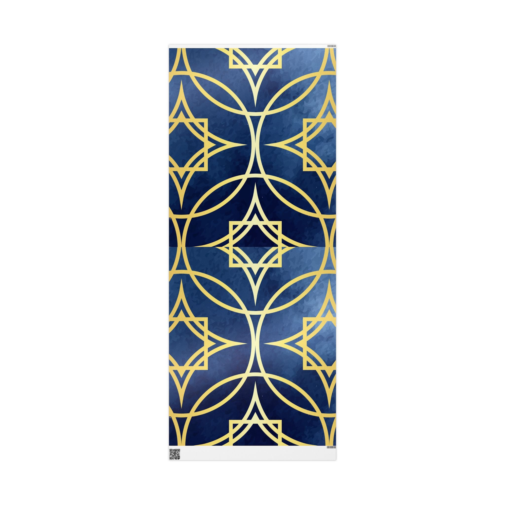 Wrapping Papers - Elegant Navy Blue and Gold Geometric Design