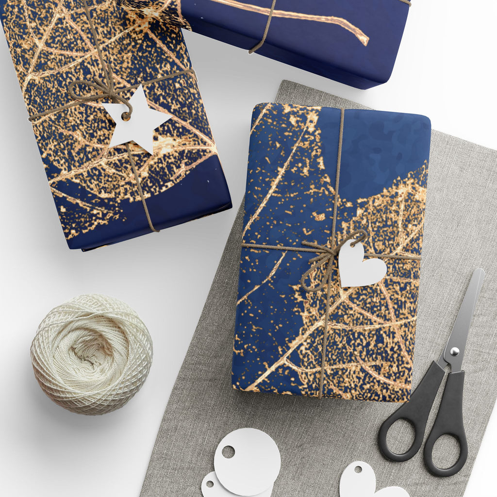 Elegant Gold Leaf Wrapping Paper Roll