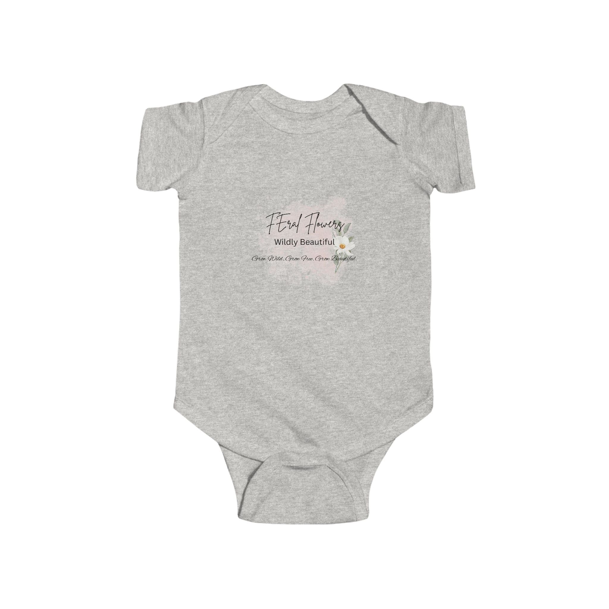 Feral Flowers infant bodysuit. Grow wild, grow free, grow beautiful