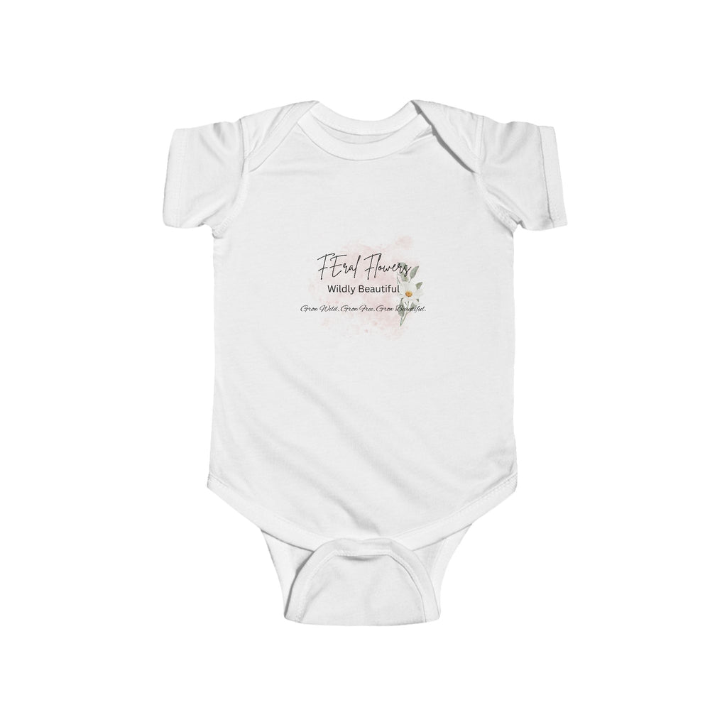Feral Flowers infant bodysuit. Grow wild, grow free, grow beautiful