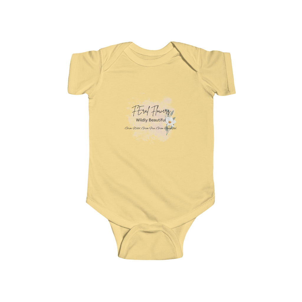 Feral Flowers infant bodysuit. Grow wild, grow free, grow beautiful