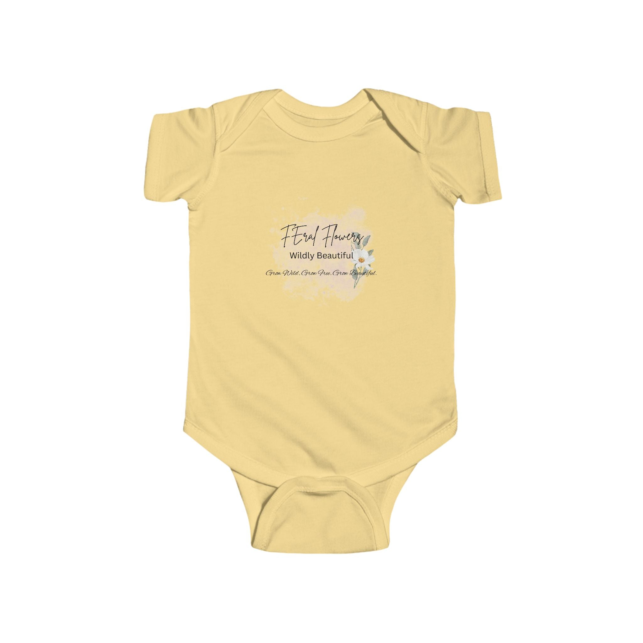 Feral Flowers infant bodysuit. Grow wild, grow free, grow beautiful