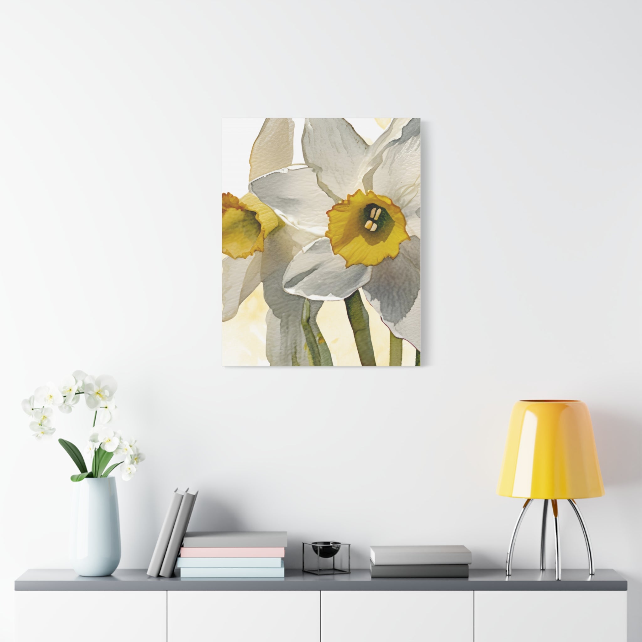 Canvas Print - Watercolor Daffodil 24 x18, 20 x 24, 24 x30