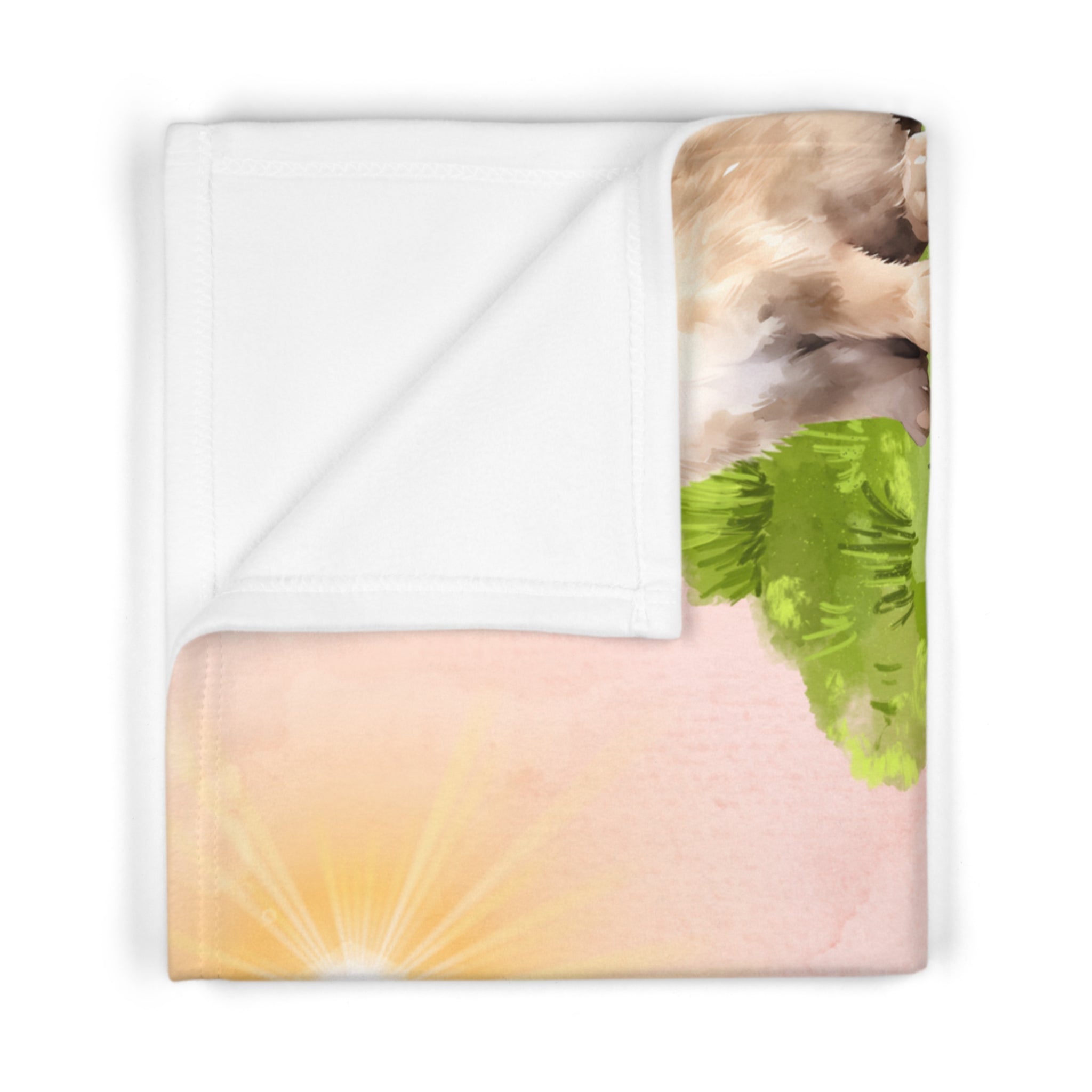 Baby Blanket with Vintage Watercolor Bunny Design