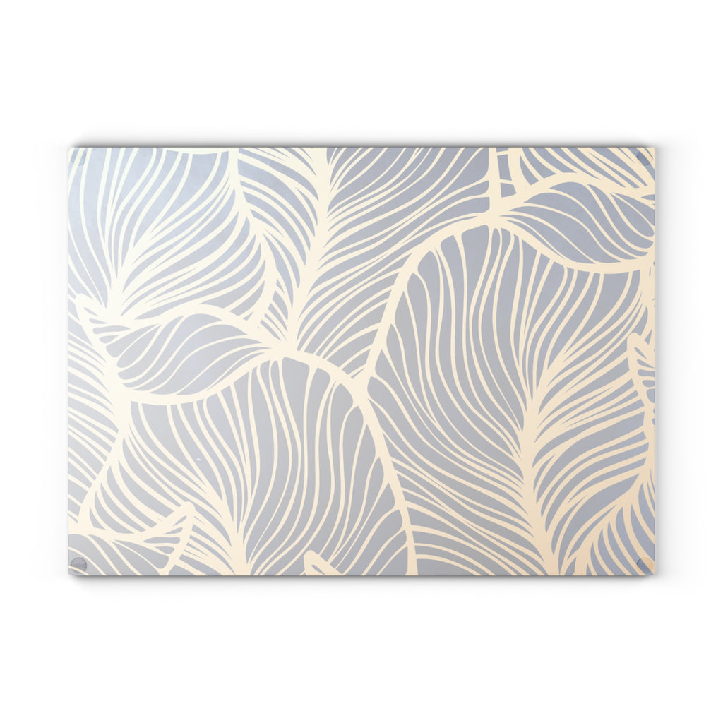 Elegant Leaf Design Glass Cutting Board