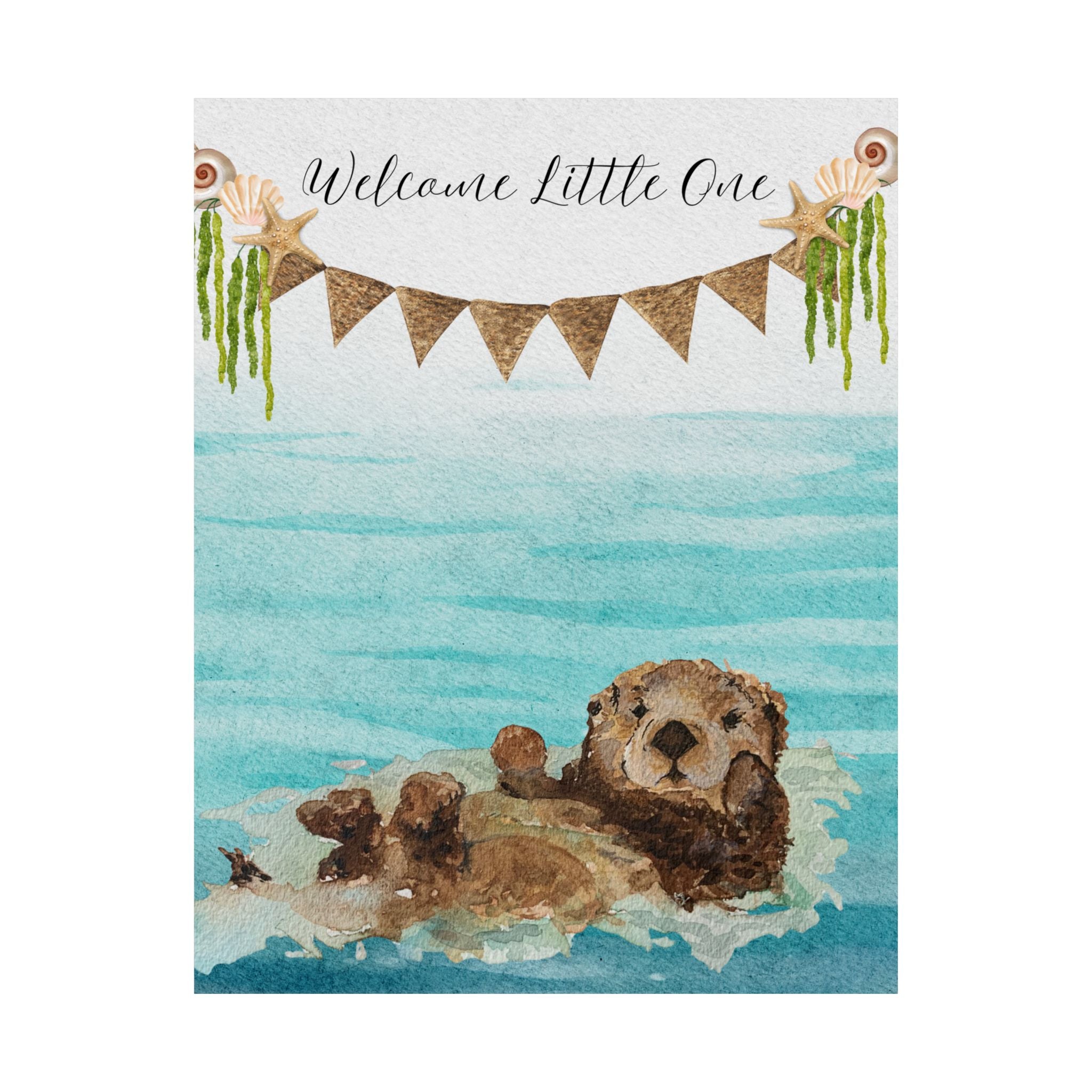 Vertical Poster - Otter Welcome for Little Ones 8 x 10, 11 x 14, 12 x 16