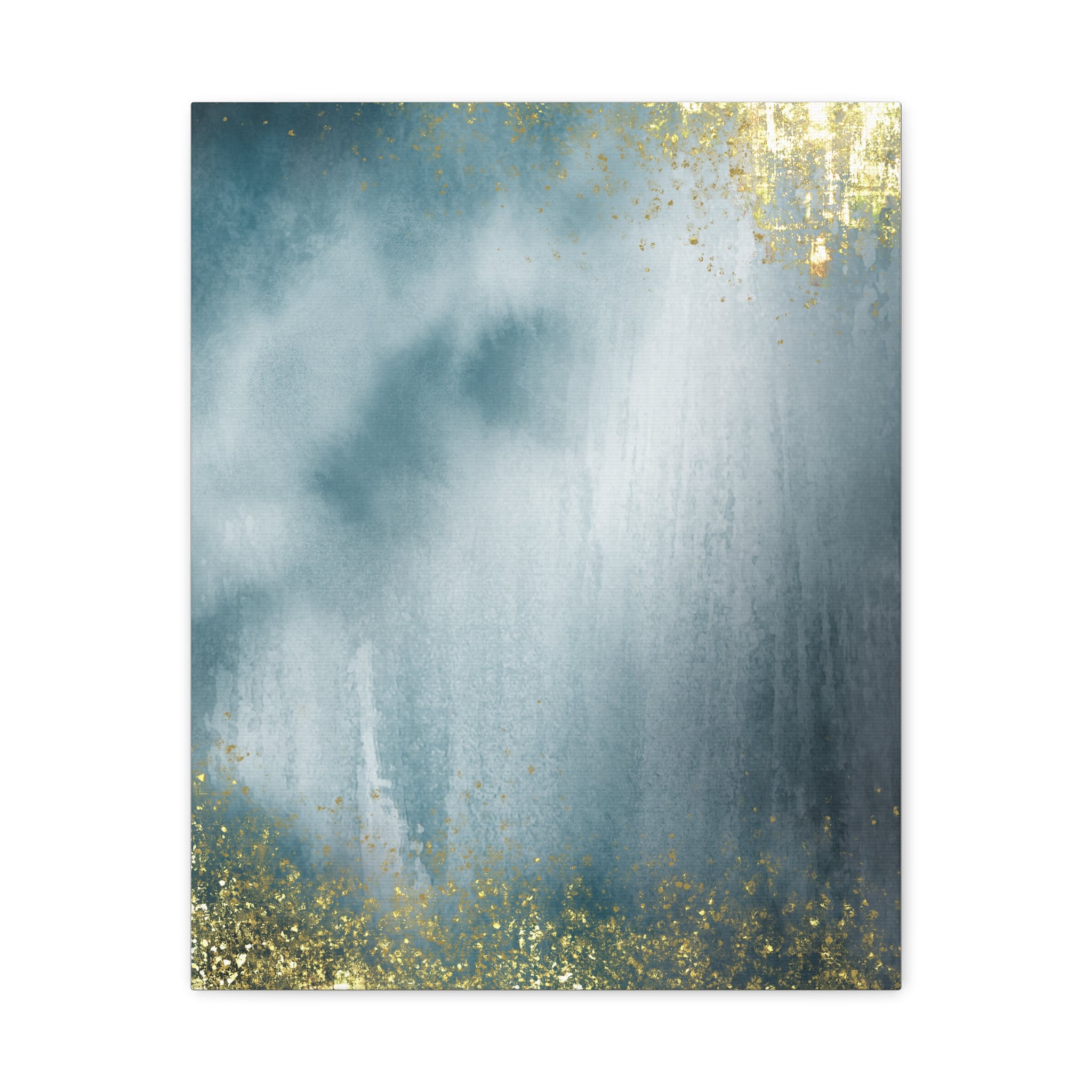 Abstract Teal & Gold Matte Canvas Print — Stretched Wall Art