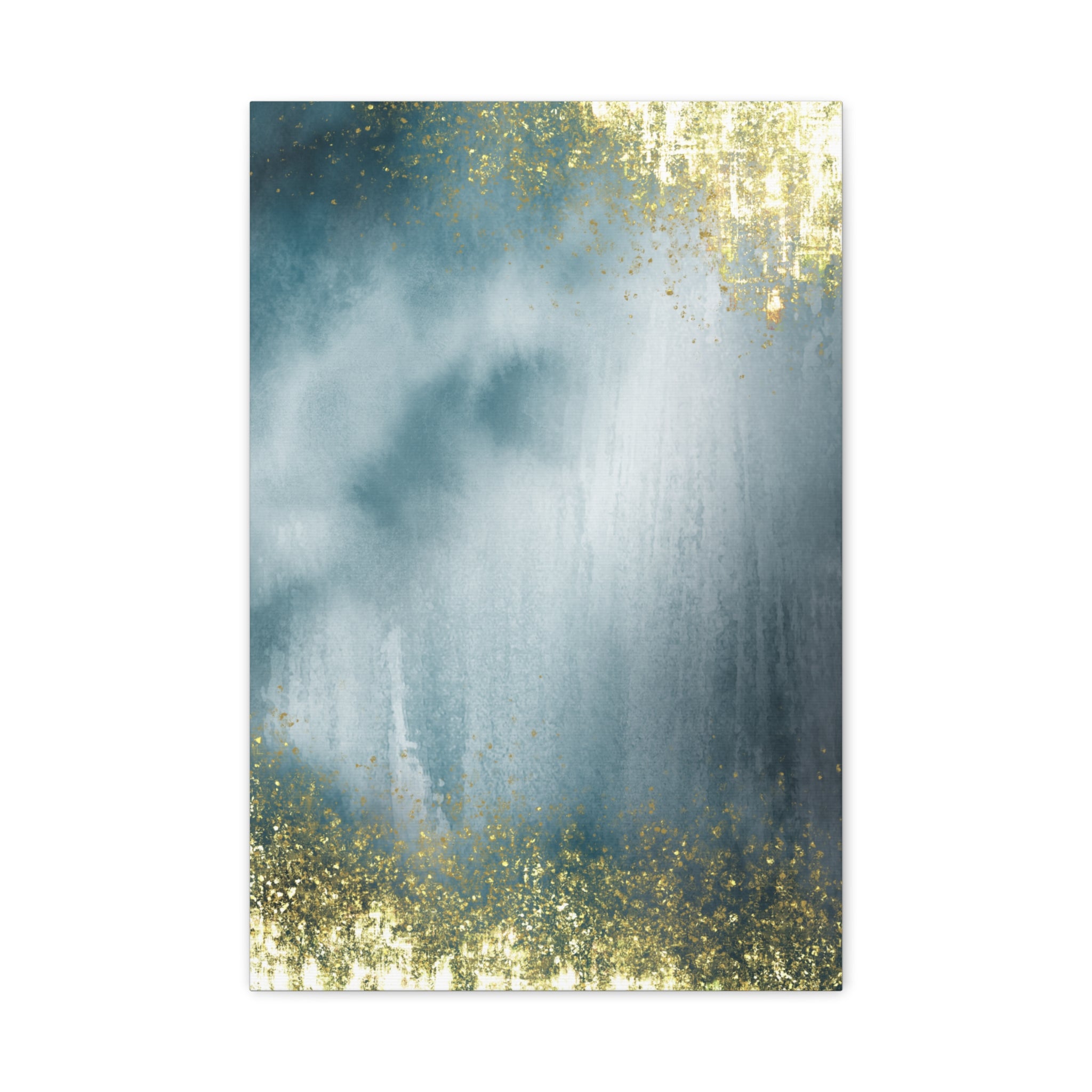 Abstract Teal & Gold Matte Canvas Print — Stretched Wall Art