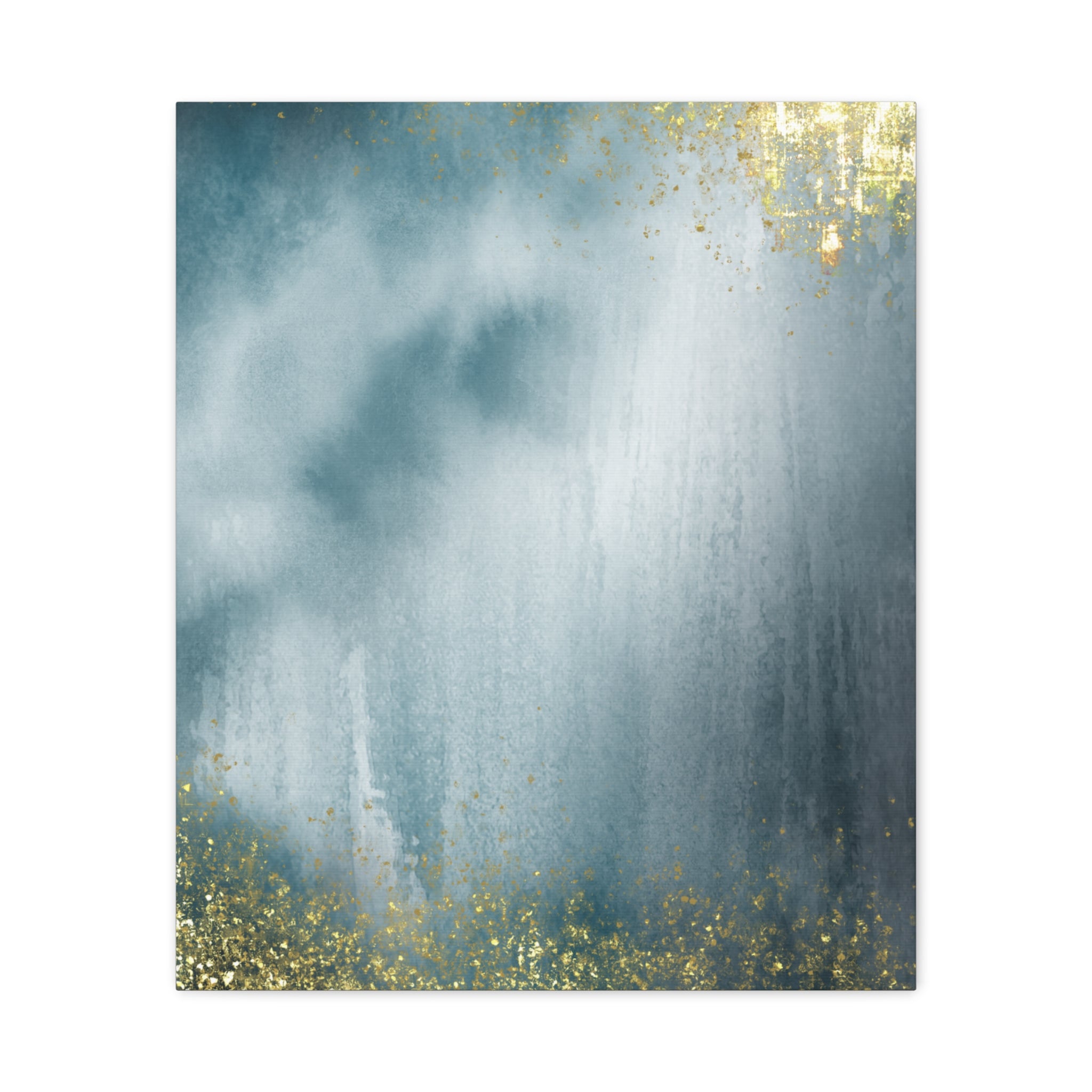 Abstract Teal & Gold Matte Canvas Print — Stretched Wall Art